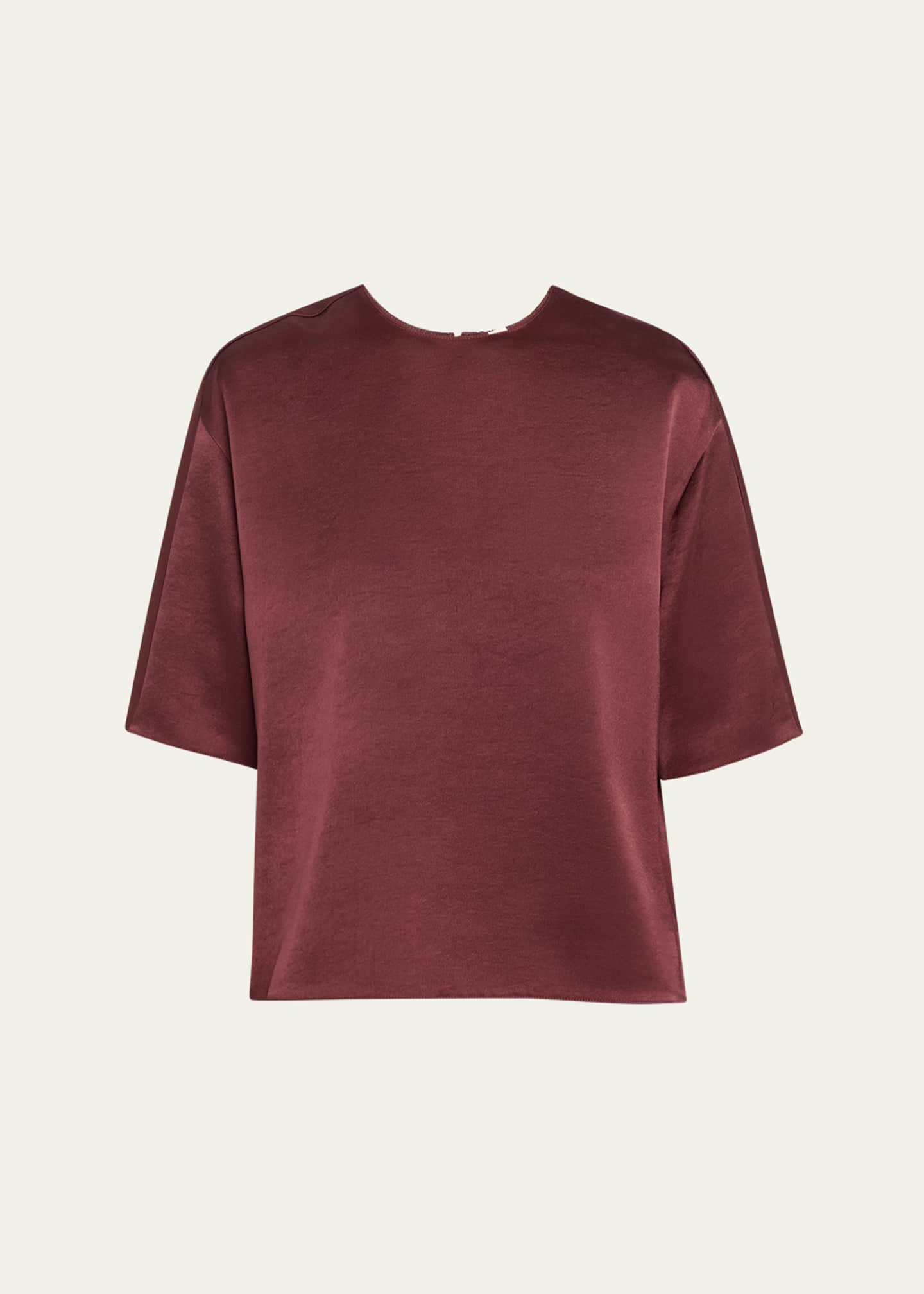 Vince Satin Short-Sleeve Blouse Image 1 of 5