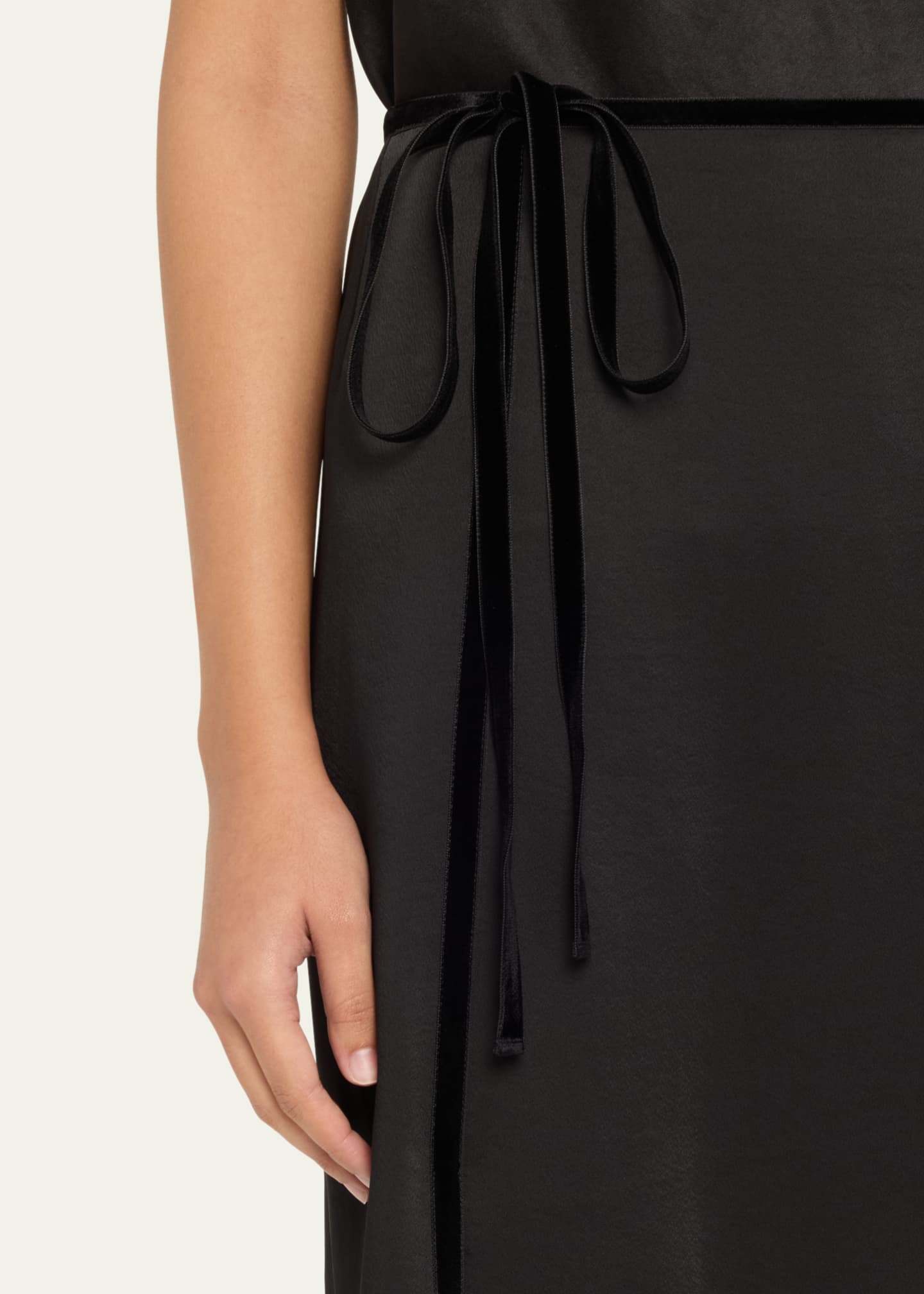 Vince Velvet Trim Side Slit Midi Skirt Bergdorf Goodman