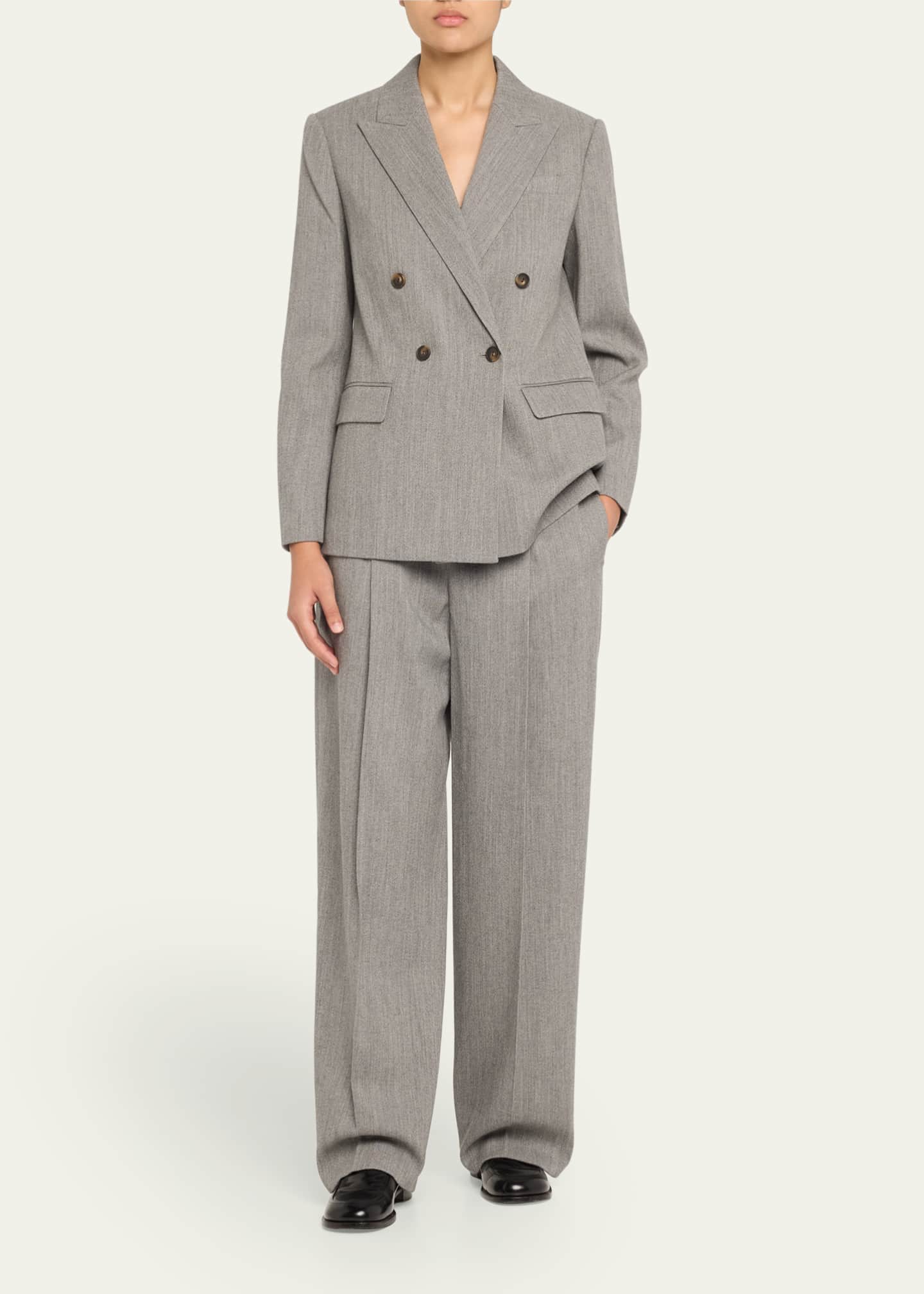 Vince Double-Breasted Wool Twill Blazer Image 2 of 5