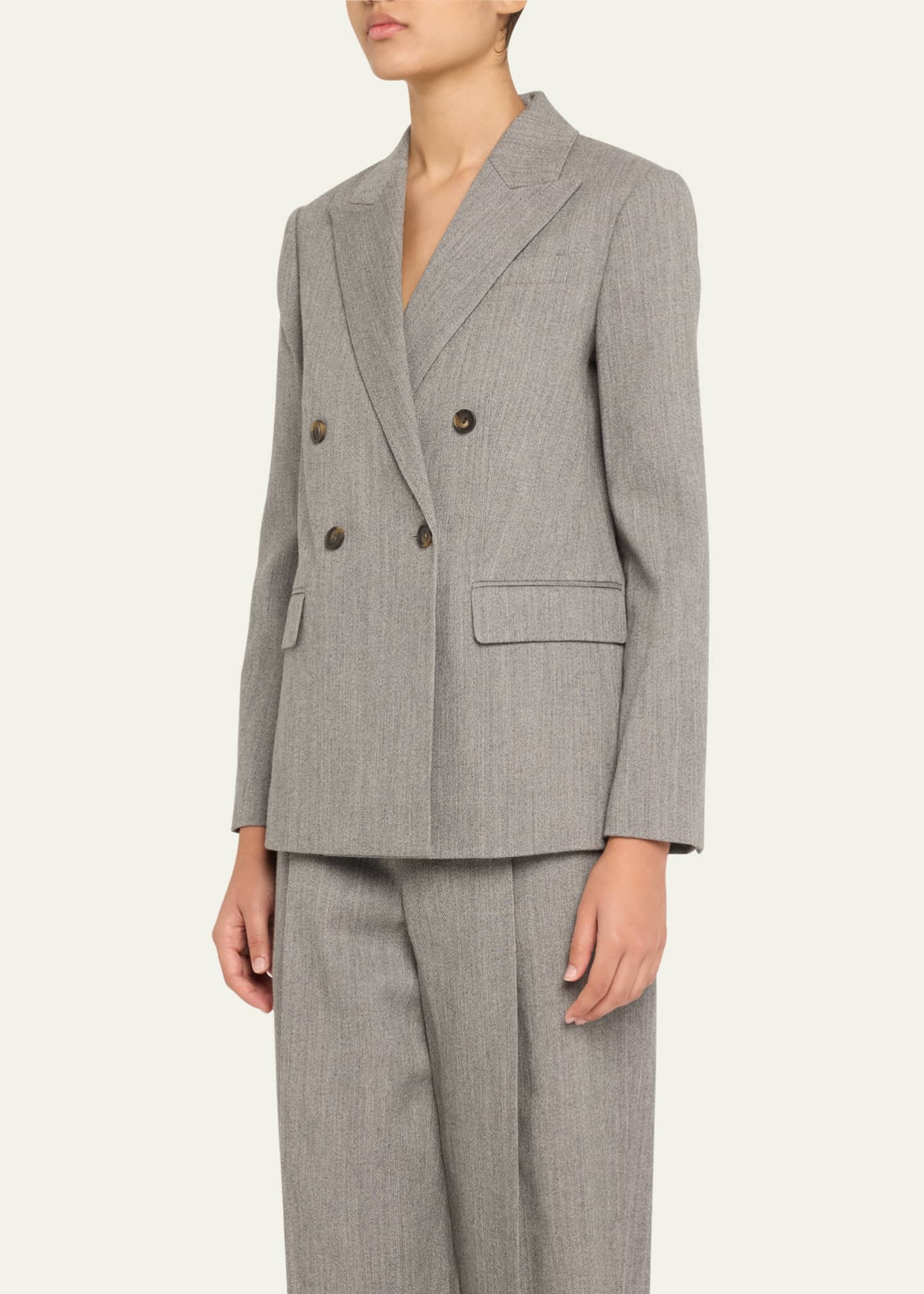 Vince Double-Breasted Wool Twill Blazer Image 4 of 5