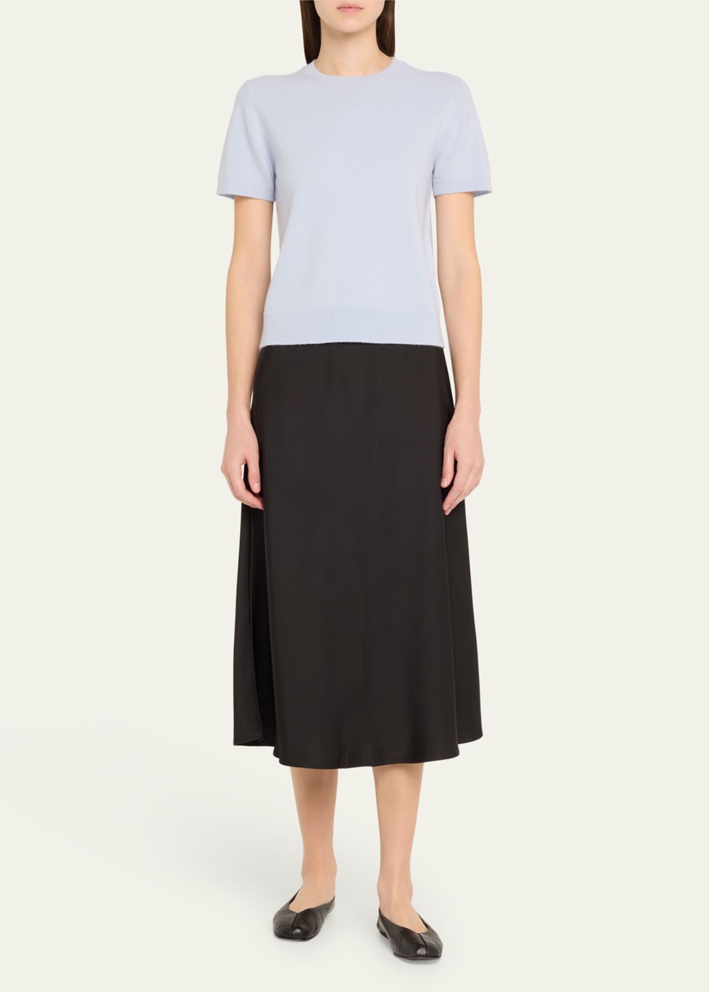 Vince Short-Sleeve Cashmere-Blend Tee Image 2 of 5