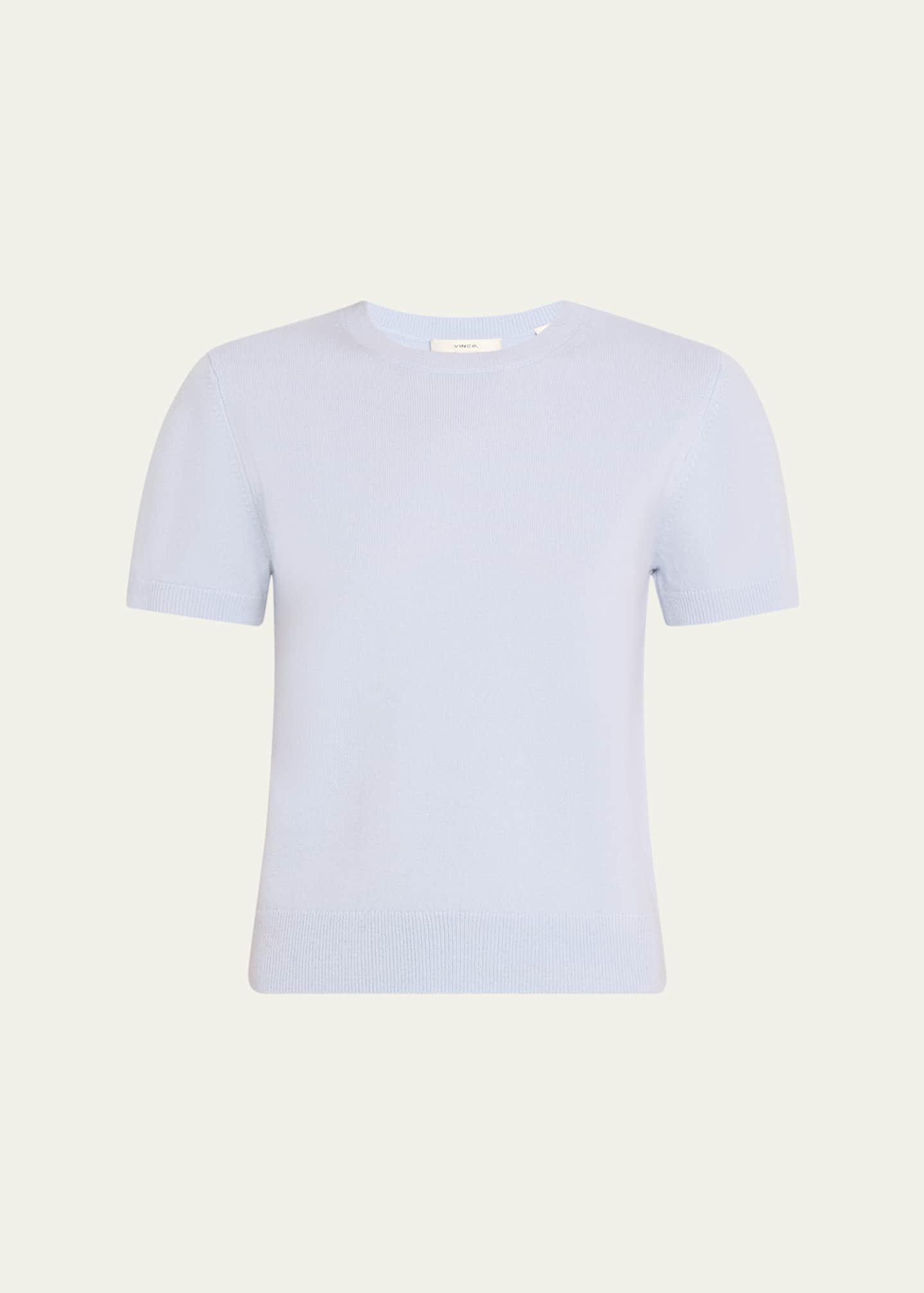 Vince Short-Sleeve Cashmere-Blend Tee Image 1 of 5