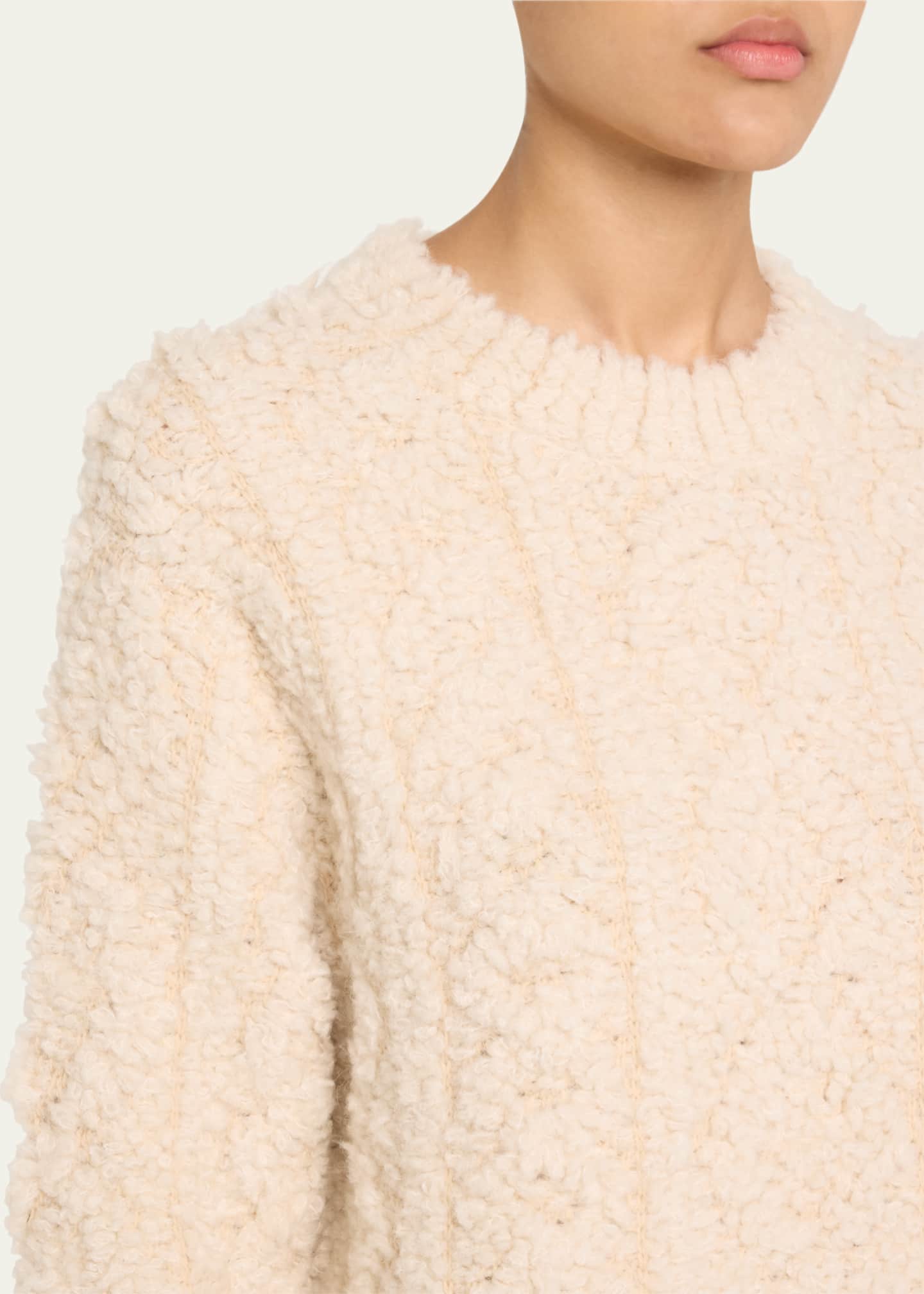 Vince Textured Cable-Knit Crewneck Sweater Image 5 of 5