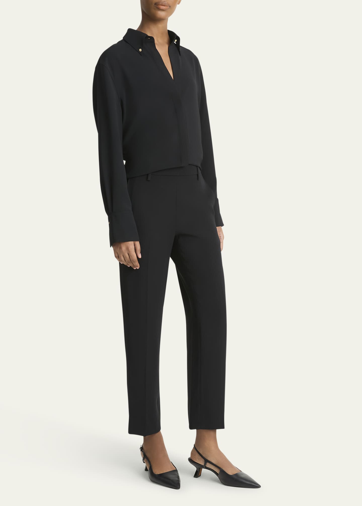 Vince Mid-Rise Tapered Pull-On Pants Image 4 of 4