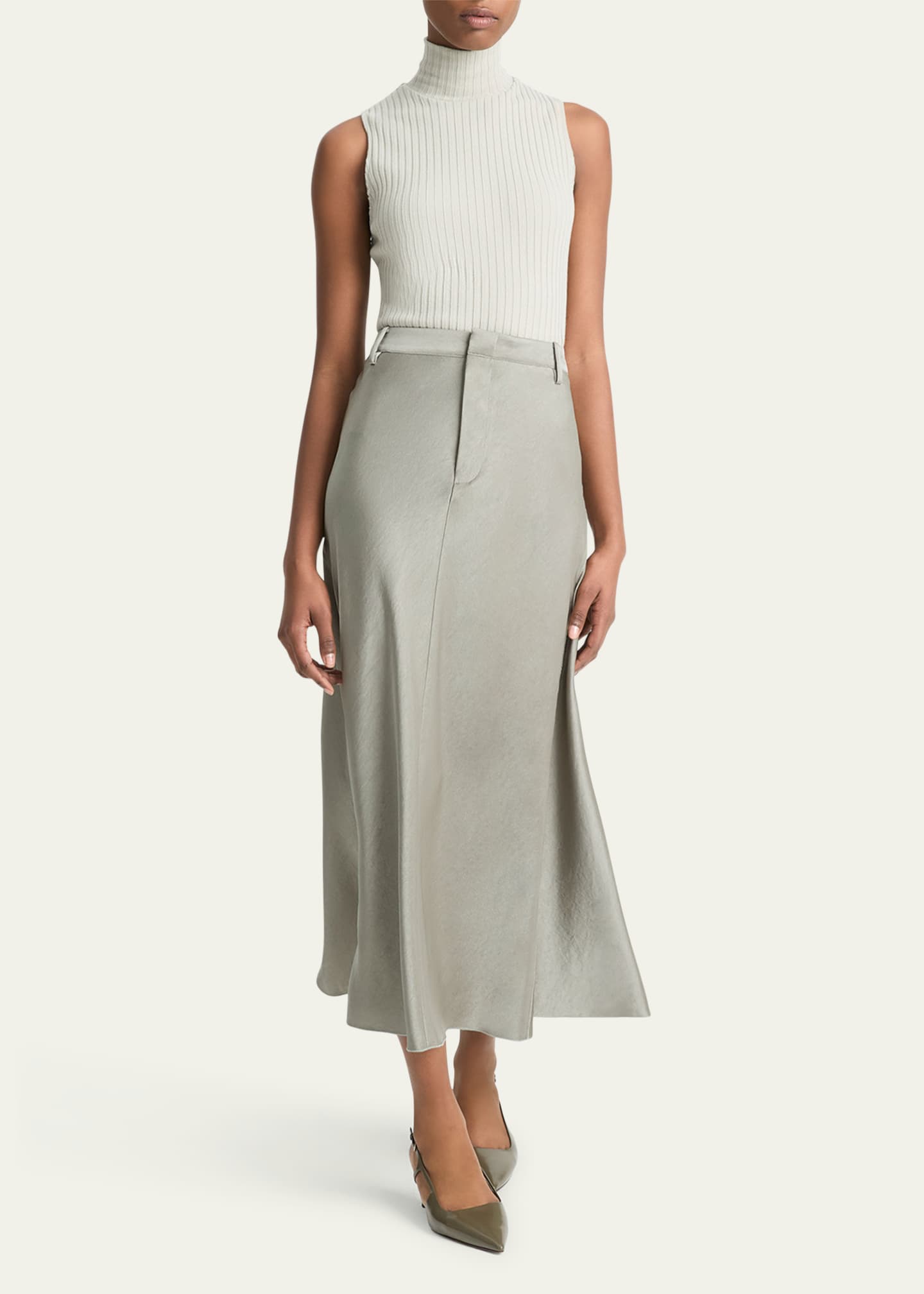 Vince Satin A-Line Trouser Skirt Image 2 of 4
