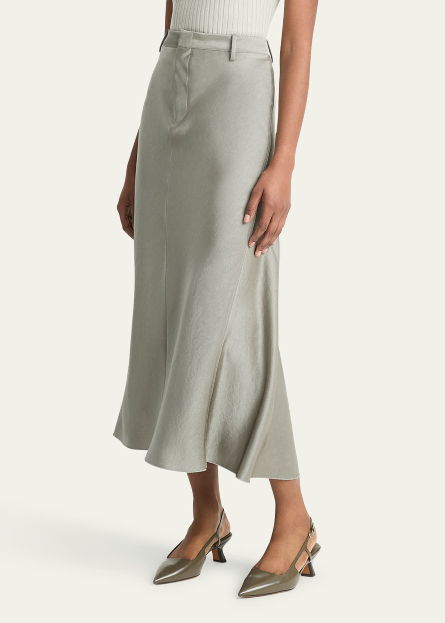 Vince Satin A-Line Trouser Skirt Image 4 of 4