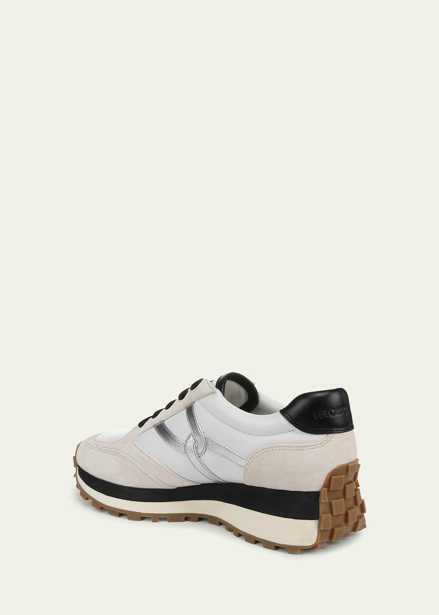 Veronica Beard Valentina Mixed Leather Retro Sneakers Image 2 of 2