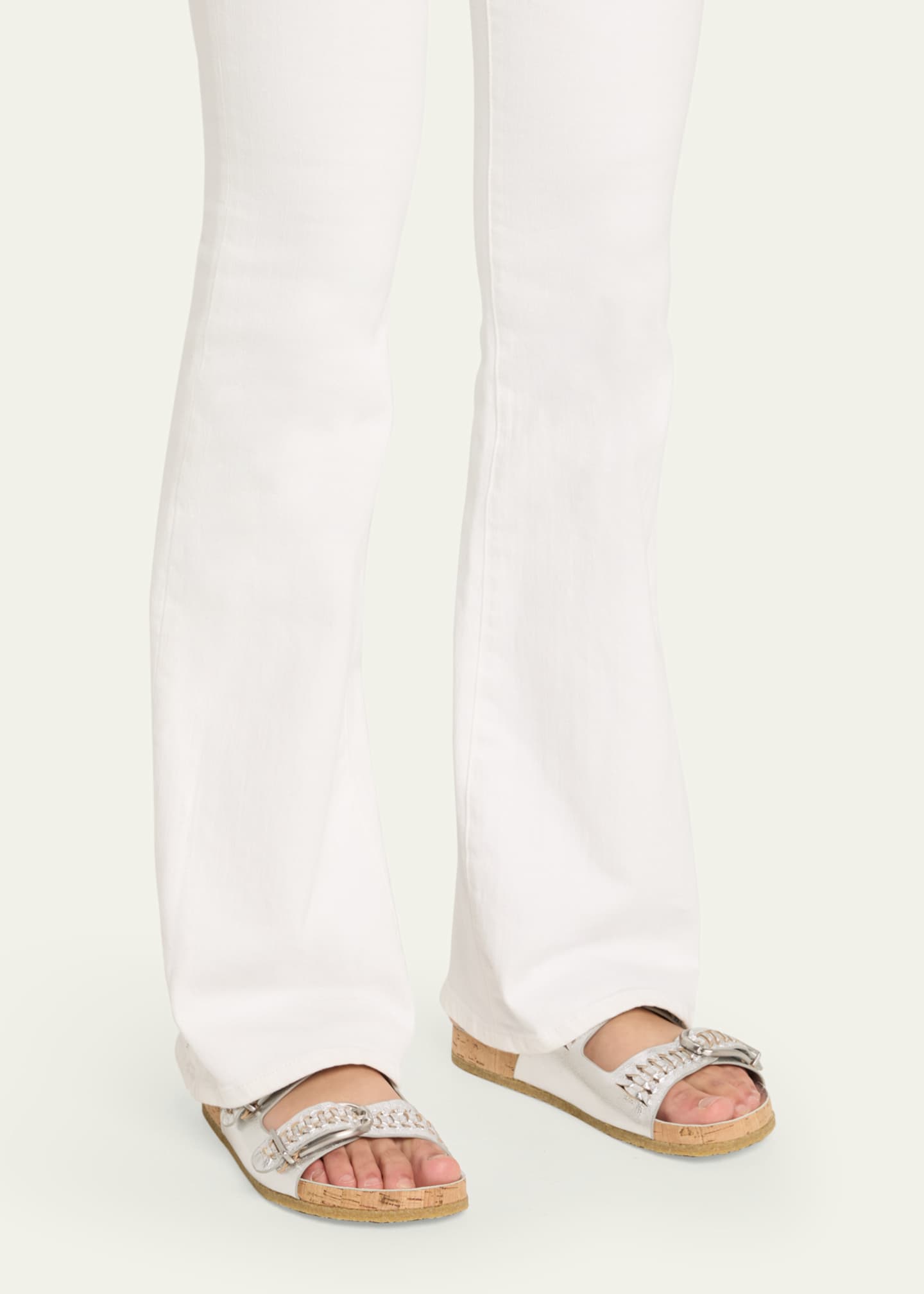 Veronica Beard Paige Metallic Dual-Buckle Slide Sandals Image 2 of 6