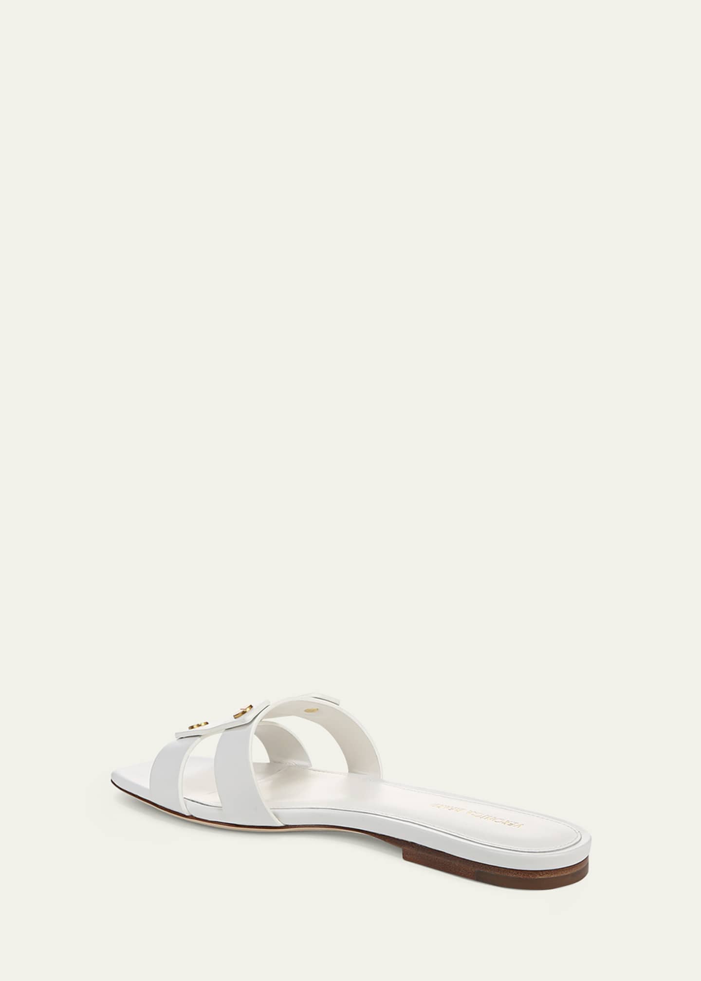 Veronica Beard Via Leather Flat Slide Sandals Image 4 of 4