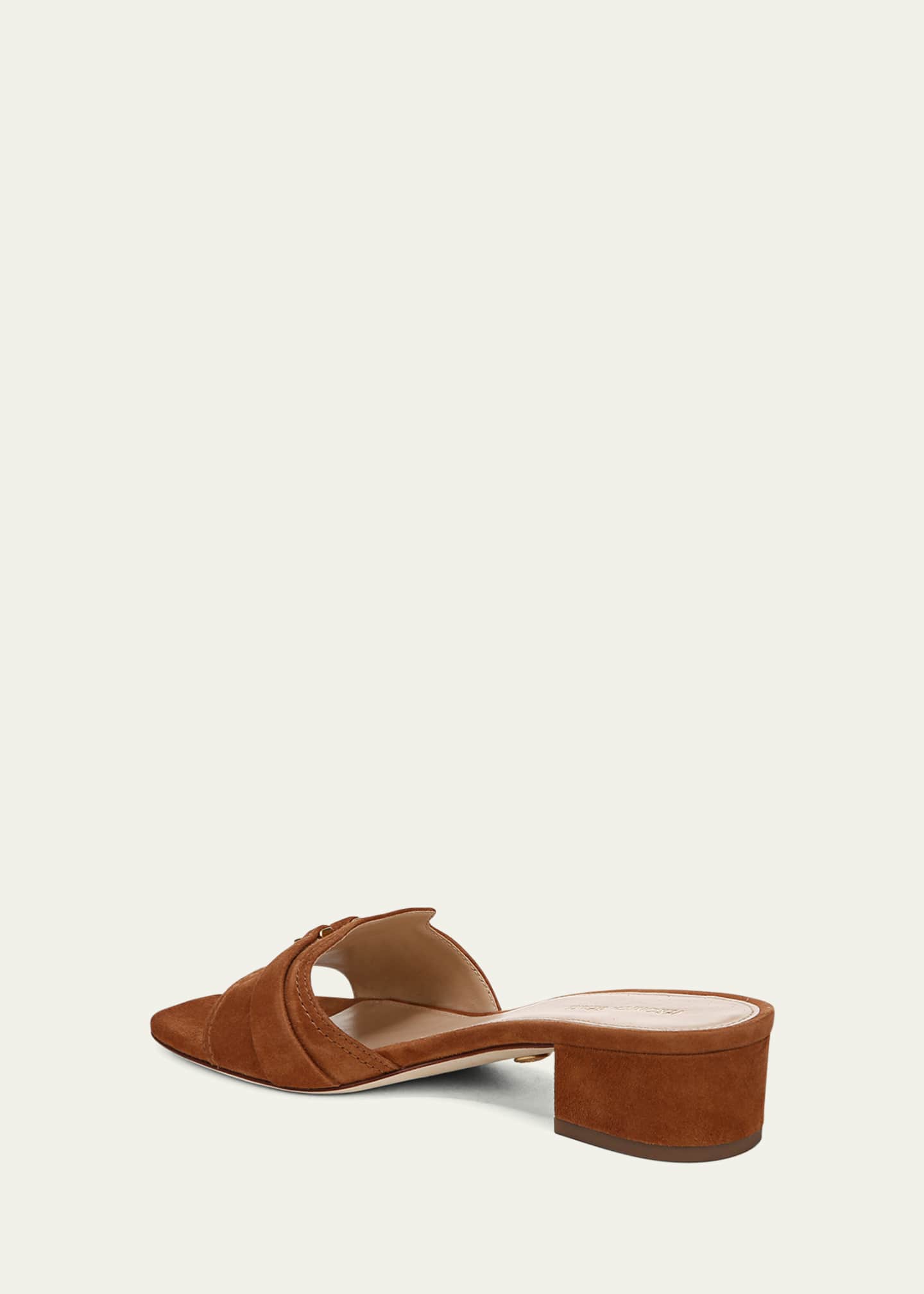 Veronica Beard Annette Suede Medallion Mule Sandals Image 4 of 5