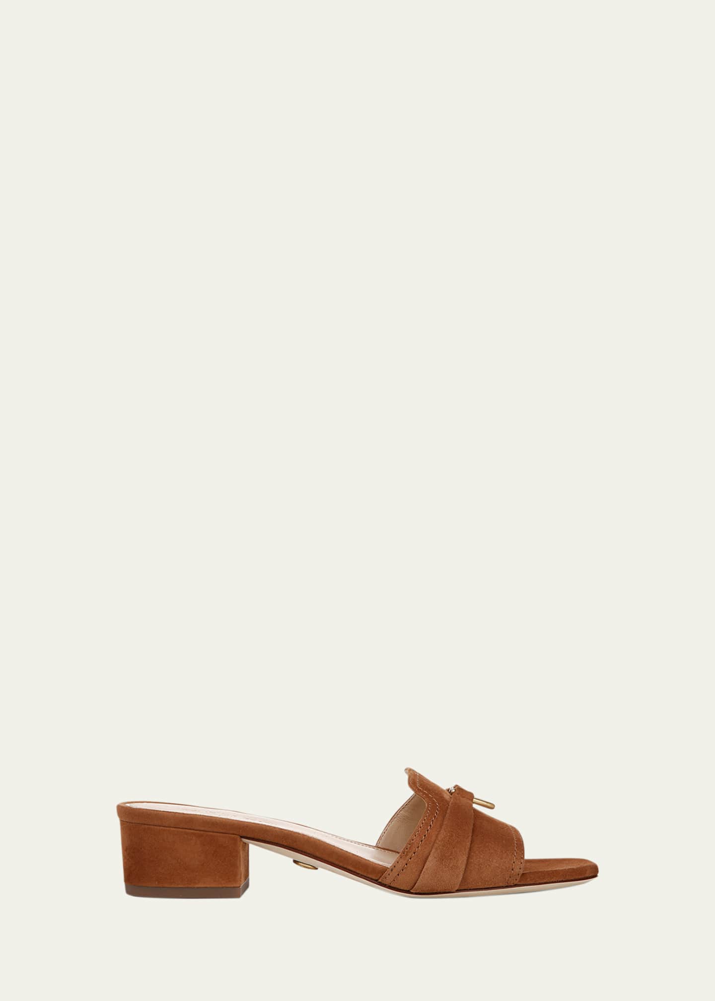 Veronica Beard Annette Suede Medallion Mule Sandals Image 1 of 5