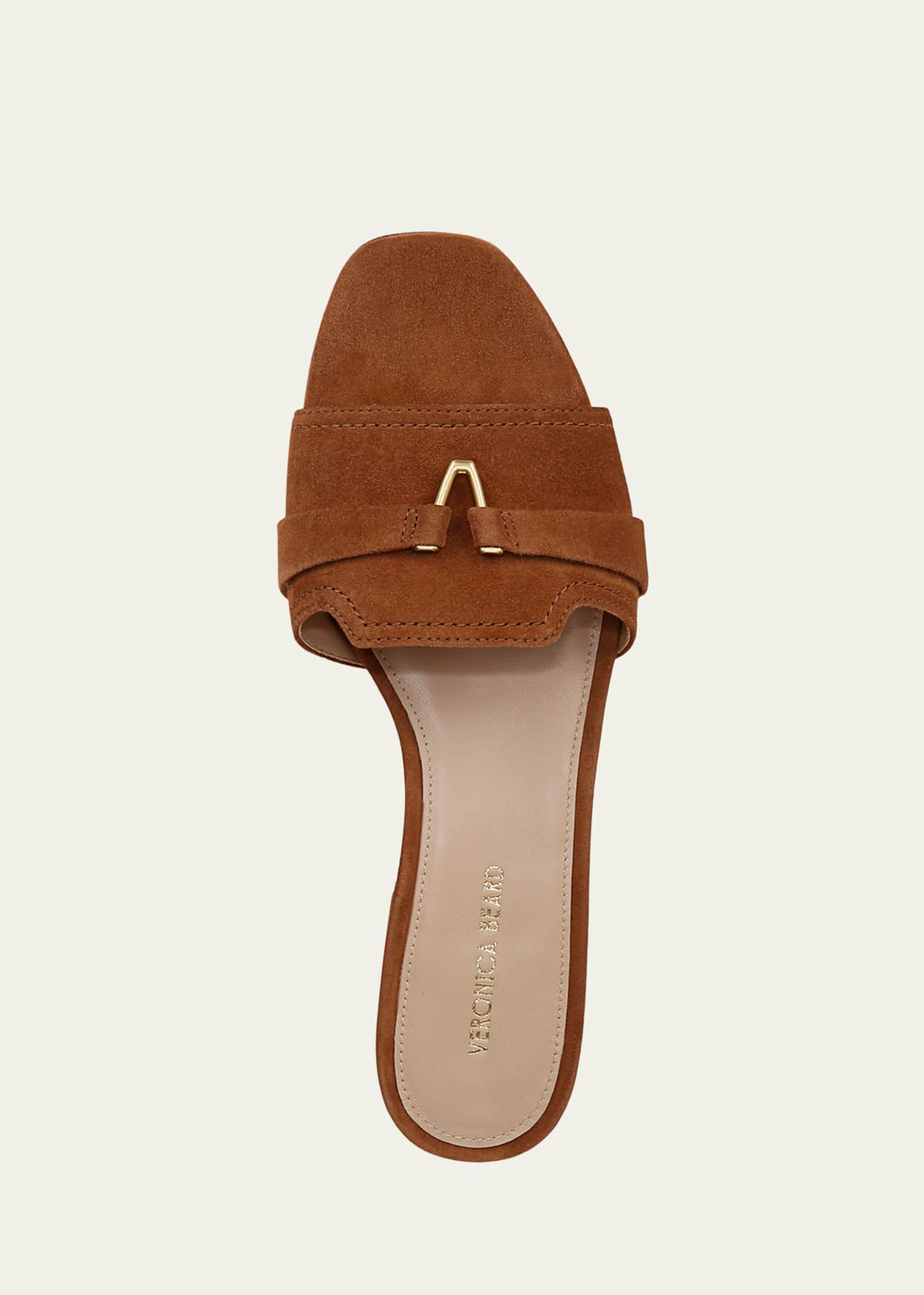 Veronica Beard Annette Suede Medallion Mule Sandals Image 5 of 5
