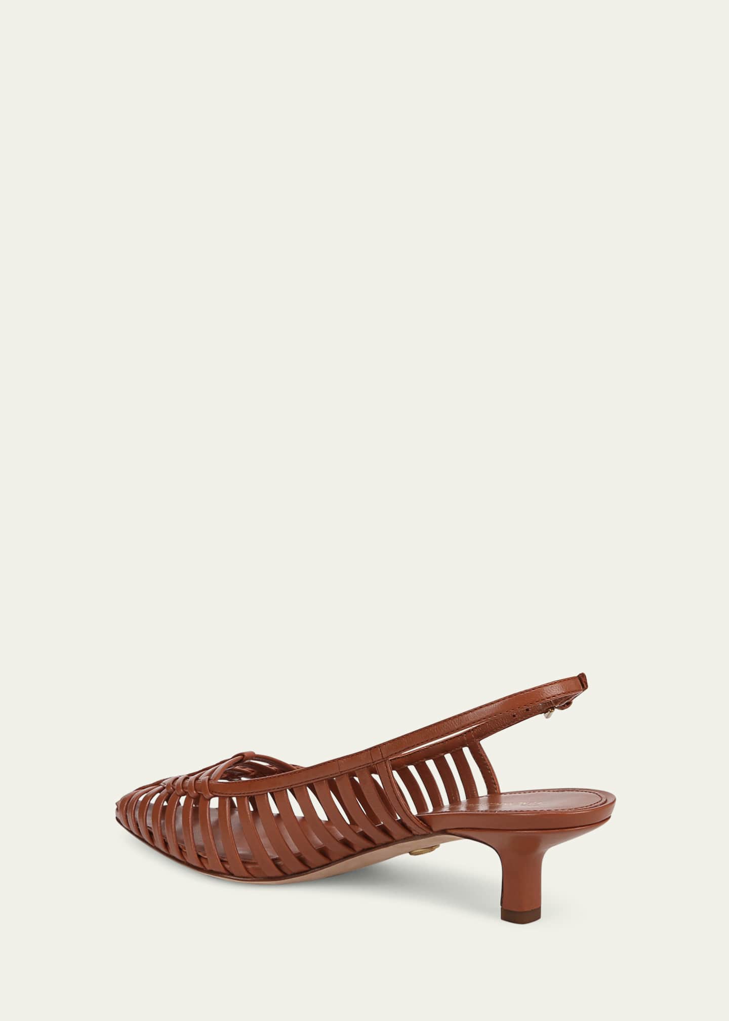 Veronica Beard Britte Caged Leather Kitten Pumps Image 3 of 4