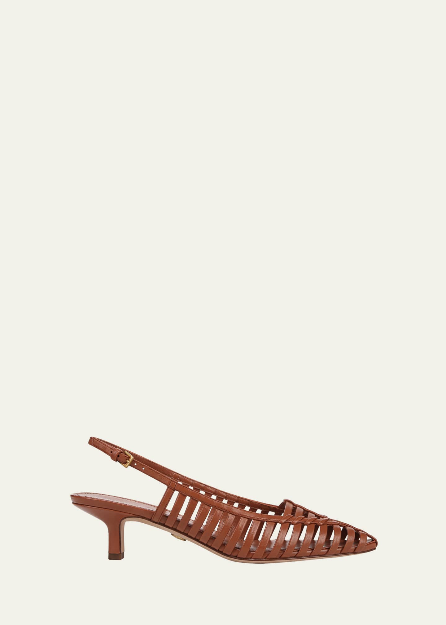 Veronica Beard Britte Caged Leather Kitten Pumps Image 1 of 4