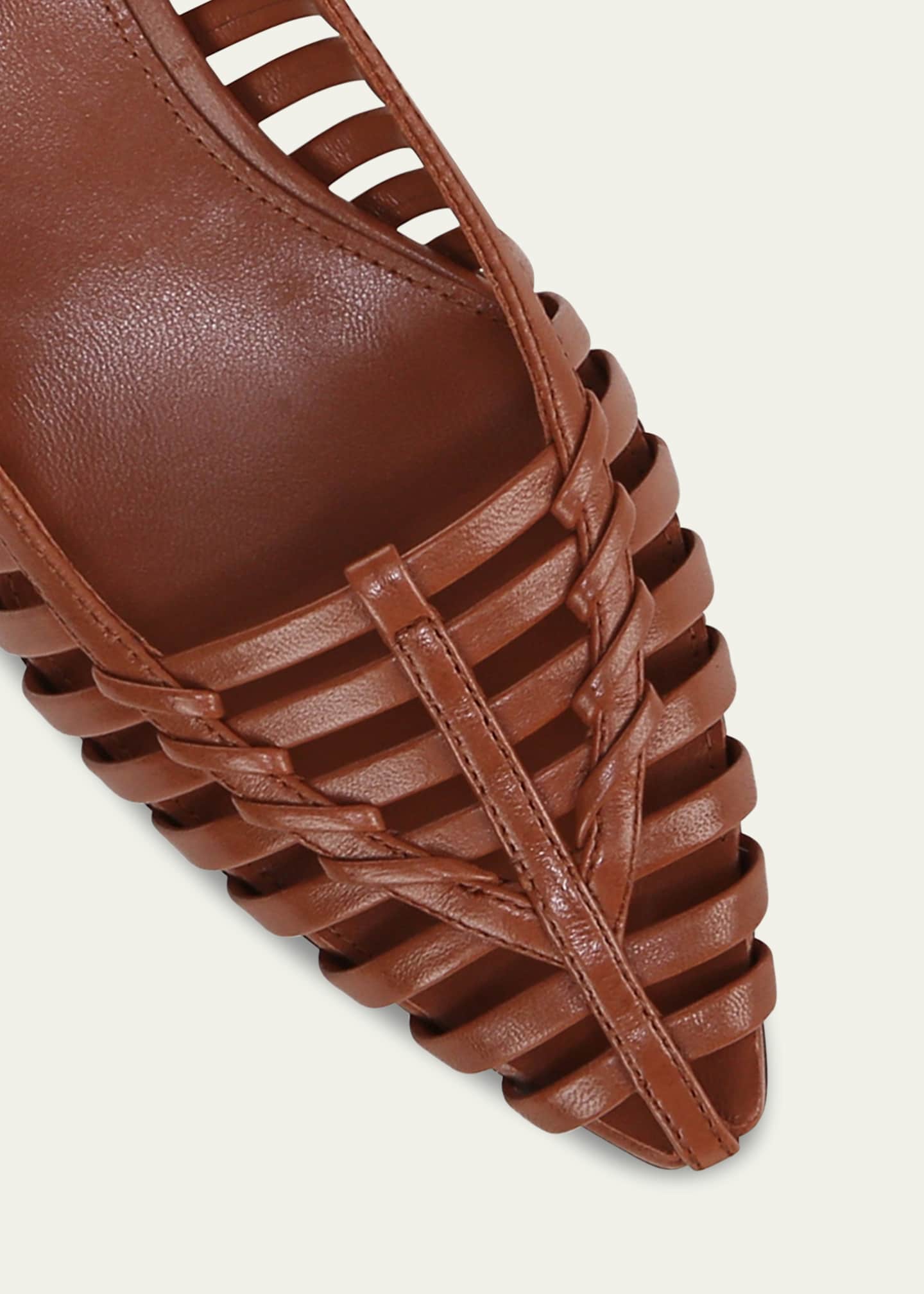 Veronica Beard Britte Caged Leather Kitten Pumps Image 4 of 4