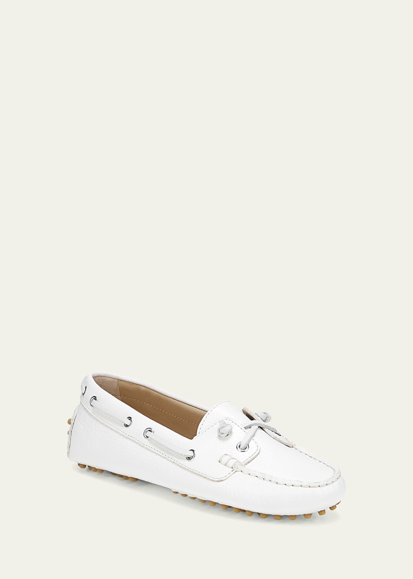 Veronica Beard Jia Leather Driver Boat Loafers Image 2 of 6