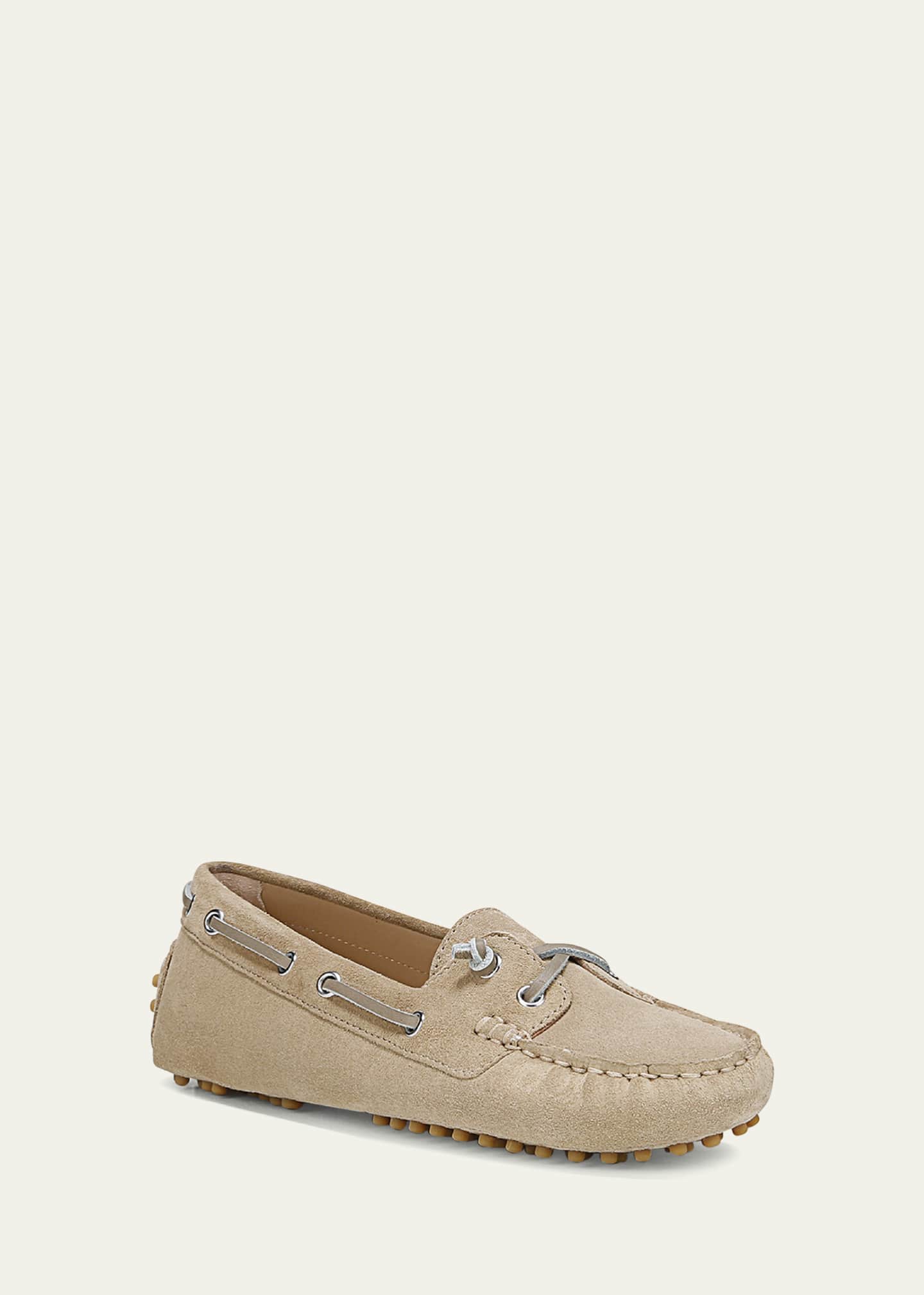 Veronica Beard Jia Leather Driver Boat Loafers Image 2 of 6