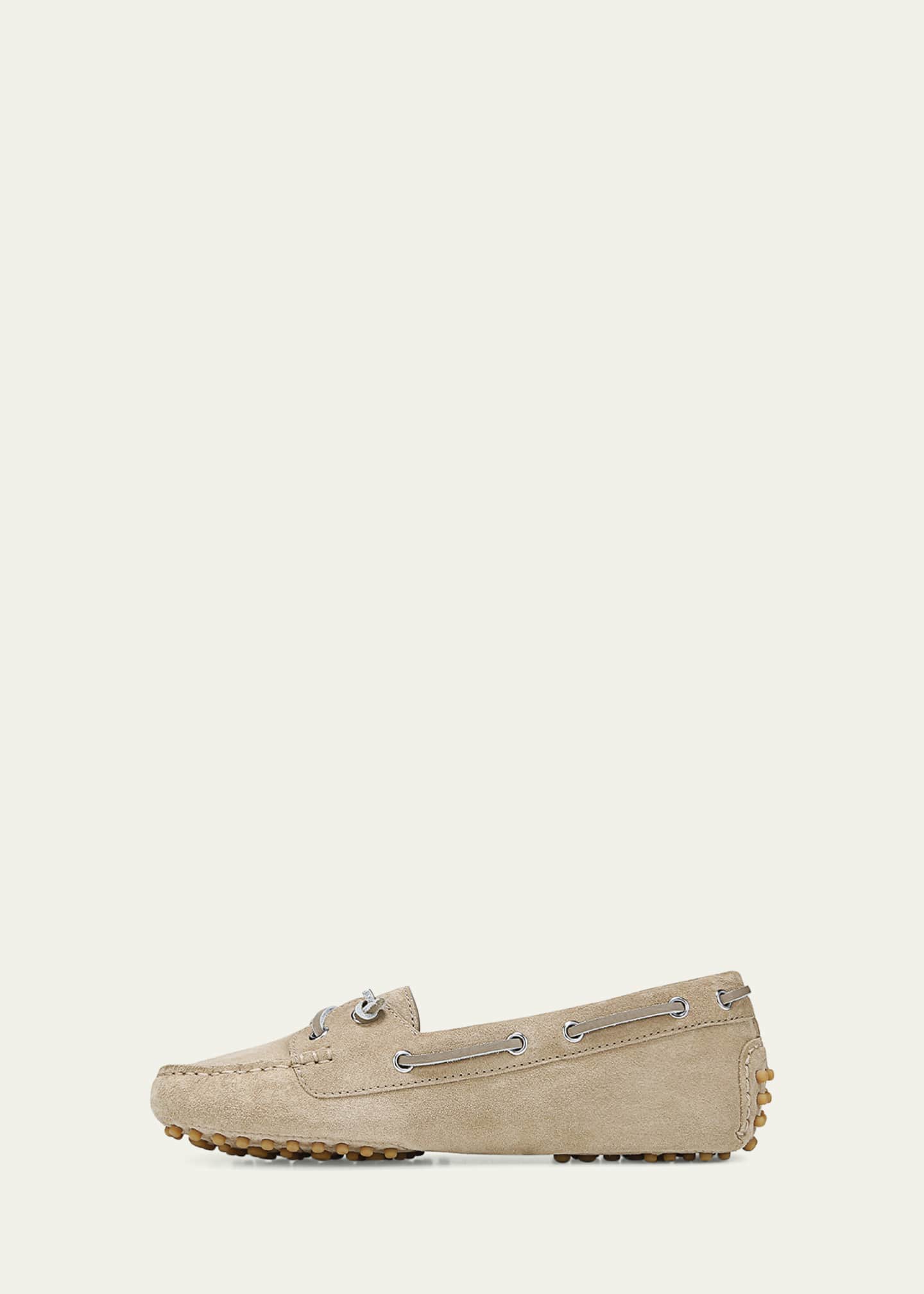 Veronica Beard Jia Leather Driver Boat Loafers Image 3 of 6