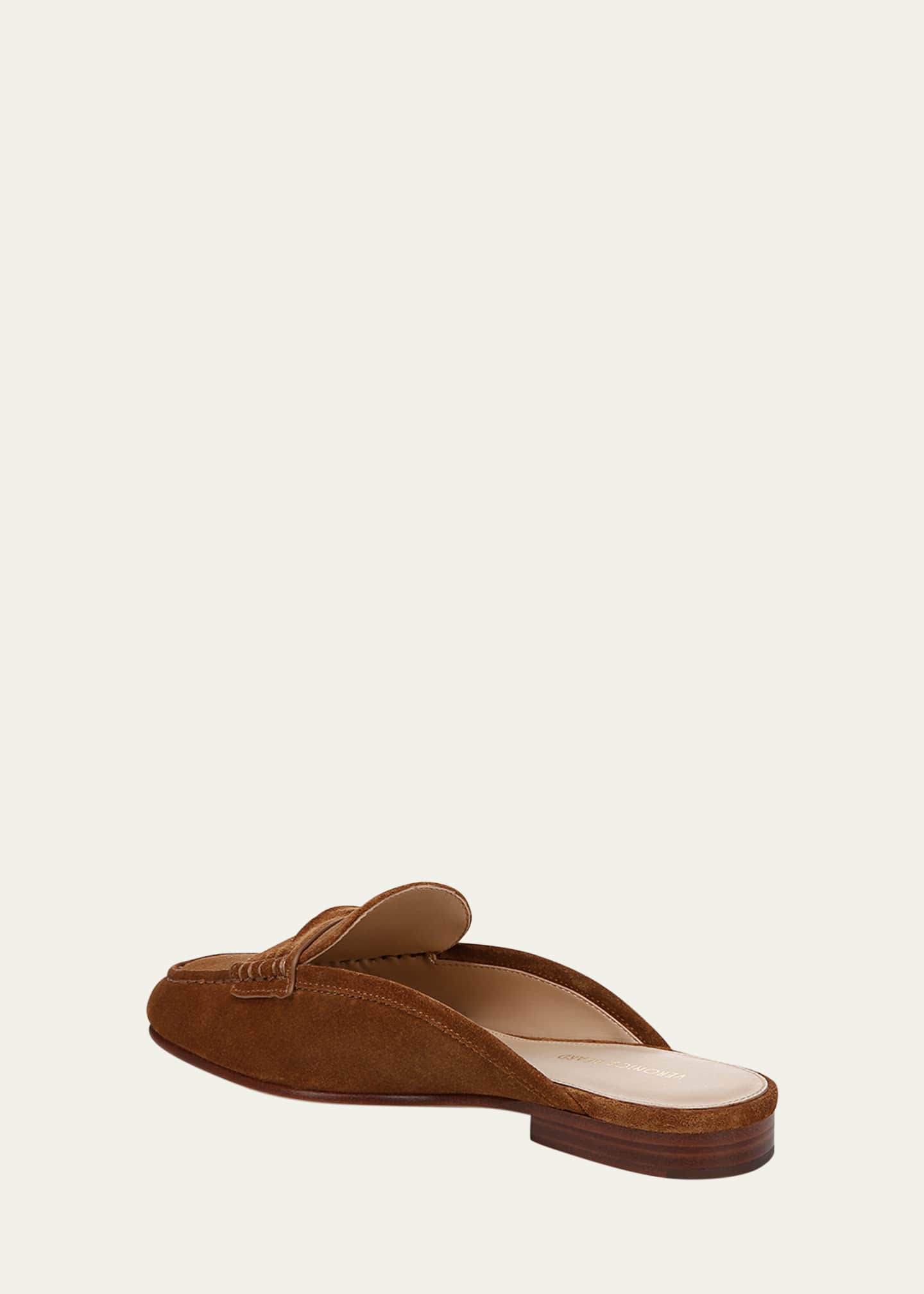 Veronica Beard Suede Penny Loafer Mules Image 3 of 4