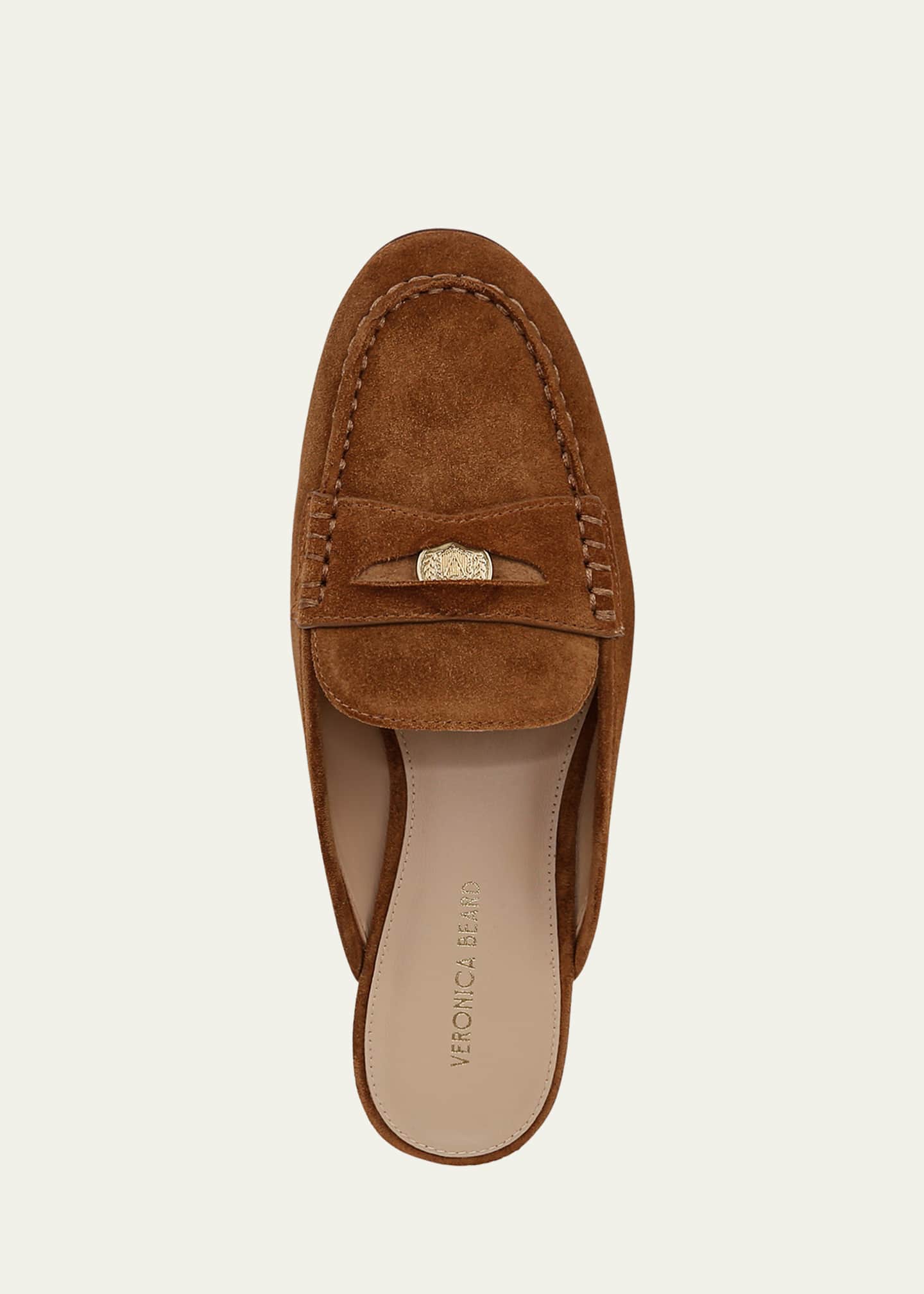 Veronica Beard Suede Penny Loafer Mules Image 4 of 4