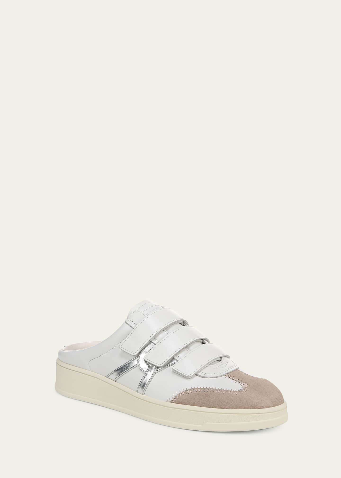 Veronica Beard Reagan Mixed Leather Triple-Grip Sneaker Mules Image 2 of 4