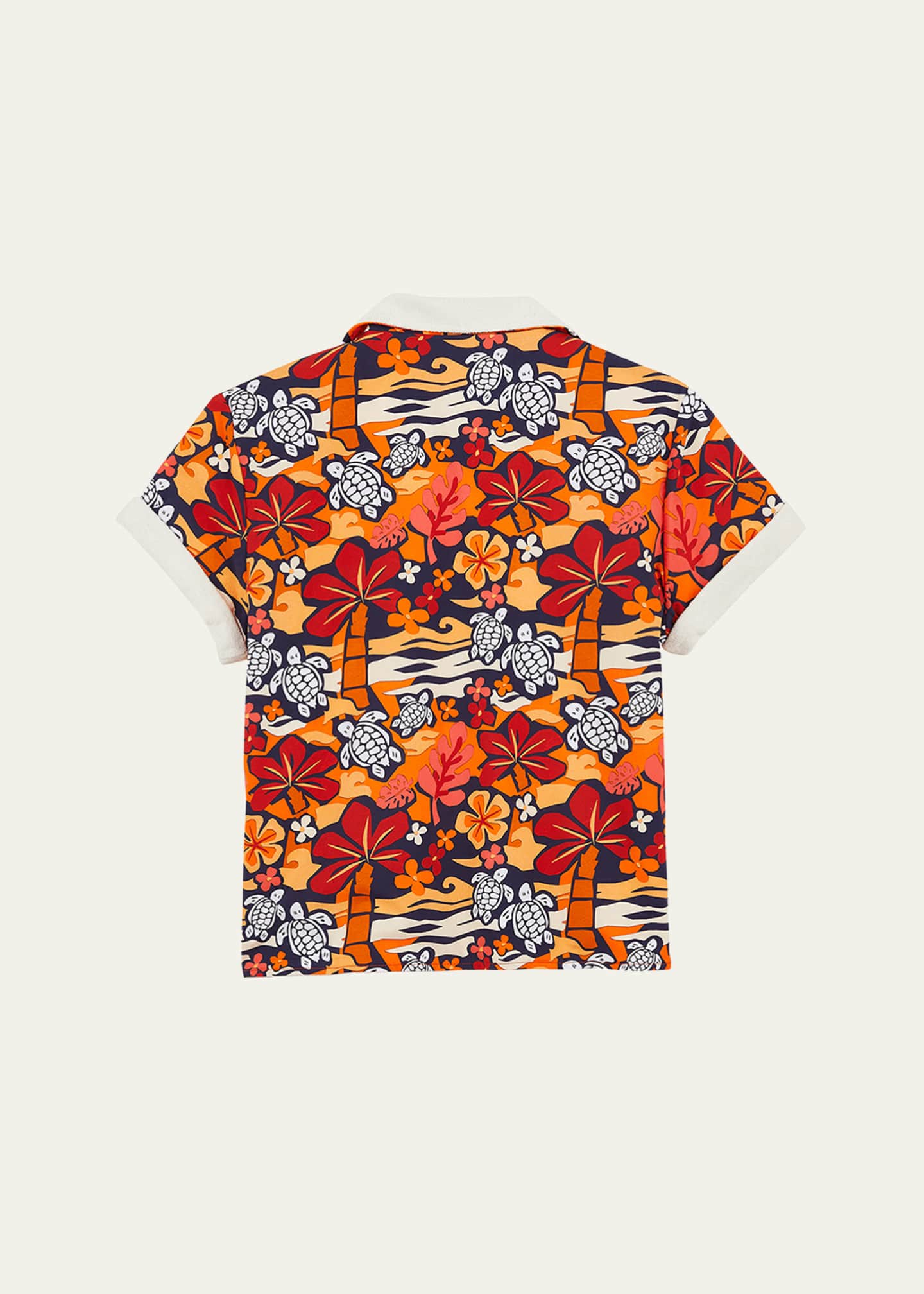 Vilebrequin Boy's Turtle-Print Cotton Bowling Shirt, Size 4-14 Image 2 of 3