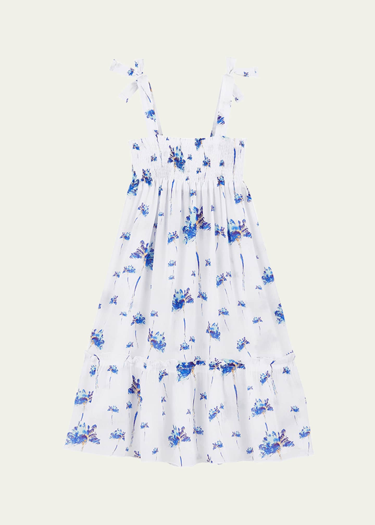 Vilebrequin Girl's Shiny Floral Tie-Shoulder Dress, Size 2-12 Image 2 of 2