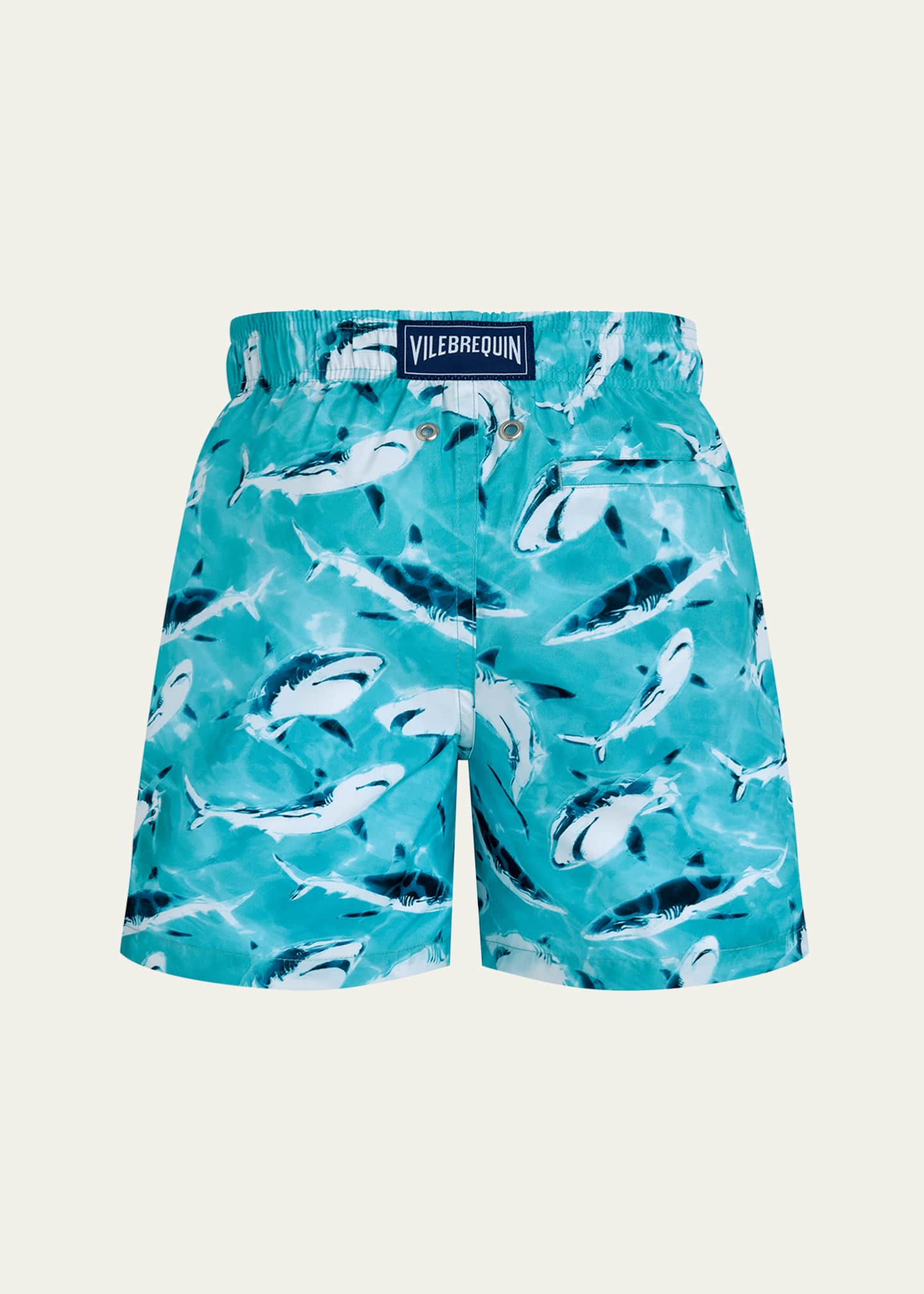 Vilebrequin Boy's Shark-Print Packable Swim Trunks, Size 2-14 Image 1 of 2