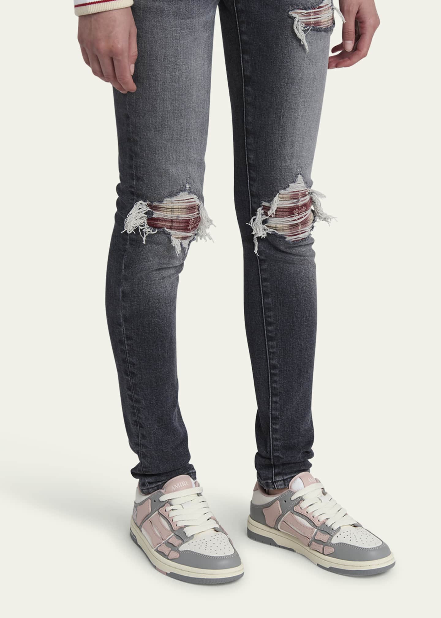 Amiri Skel Varsity Tricolor Low-Top Sneakers Image 2 of 5