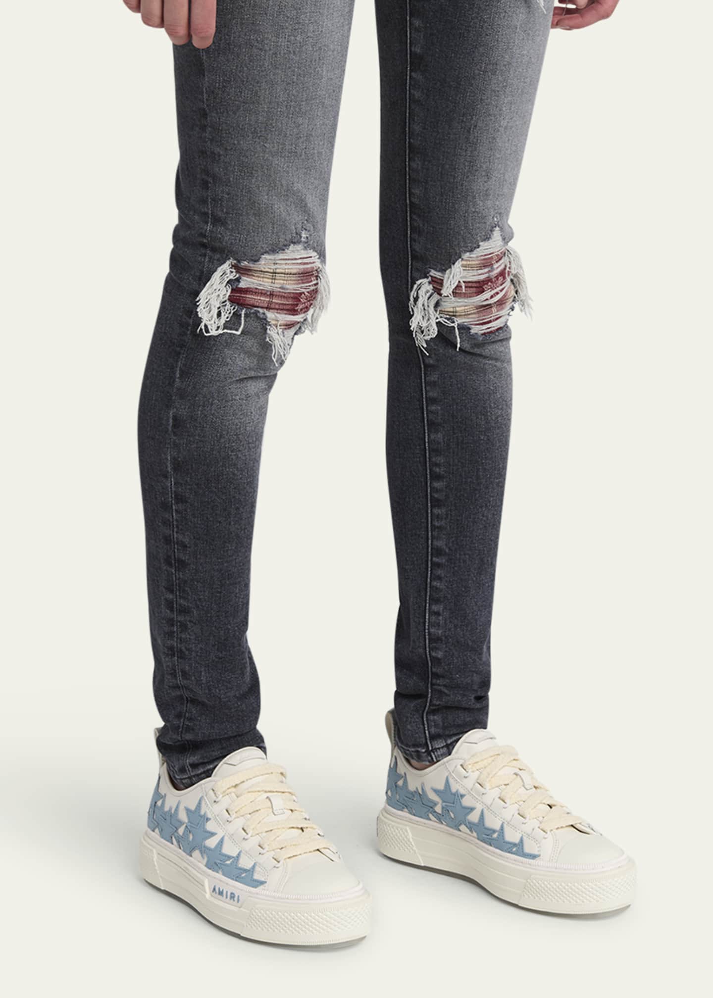 Amiri Stars Low-Top Leather Sneakers Image 2 of 5