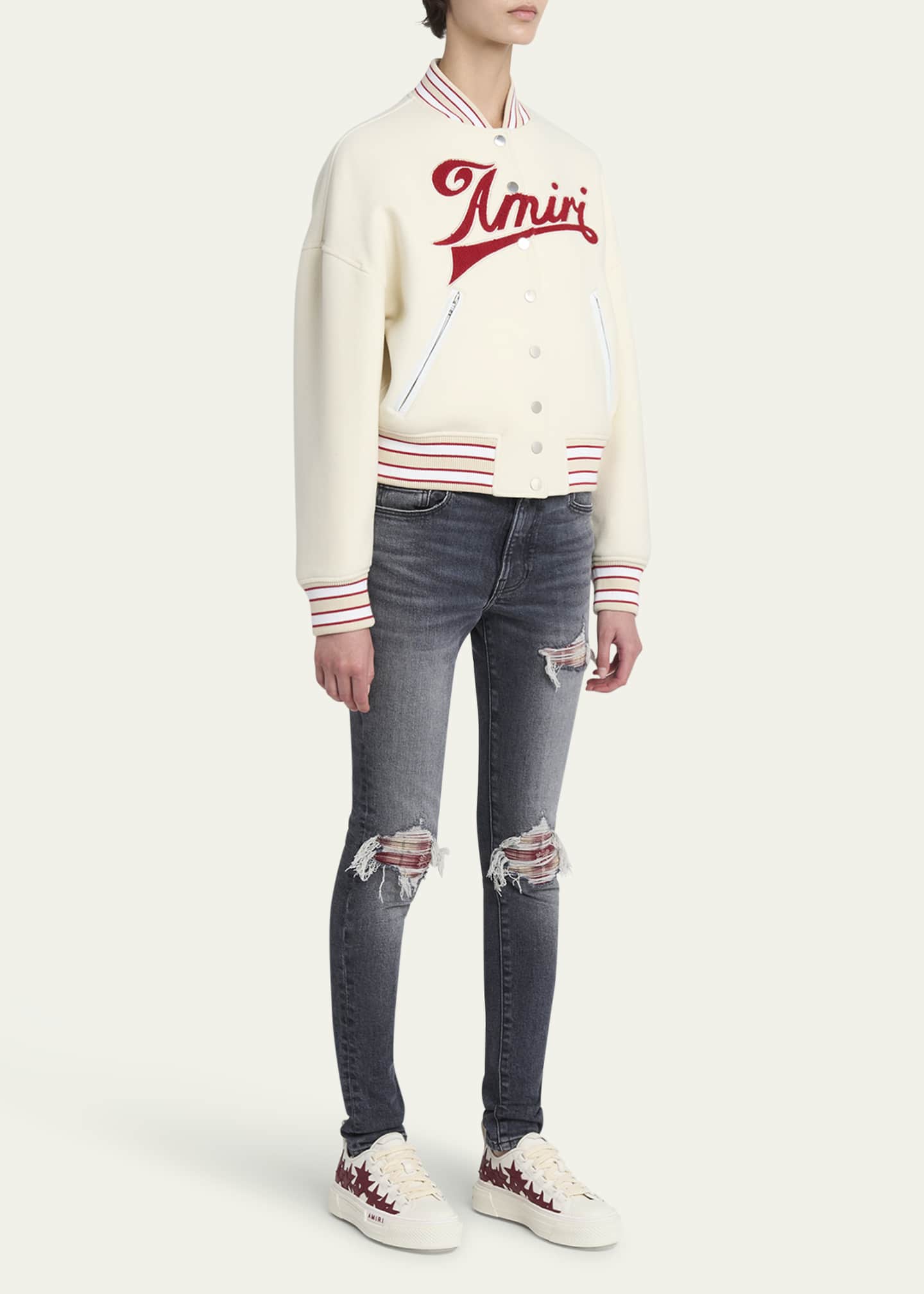 【AMIRI】Stars ロートップ・レザー・スニーカー Amiri Stars Low-Top Leather Sneakers - Bergdorf Goodman