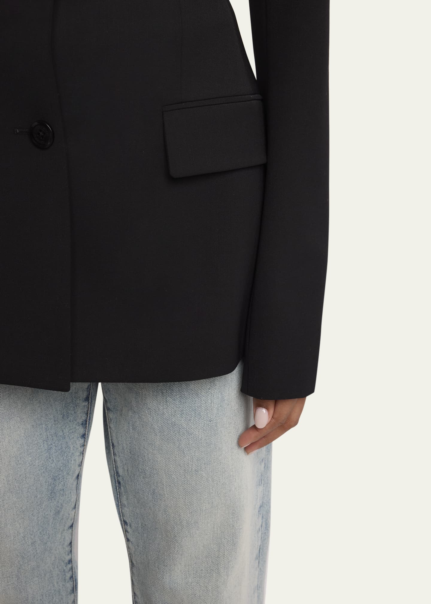 Proenza Schouler Lark Wool Gabardine Suiting Blazer Image 5 of 5