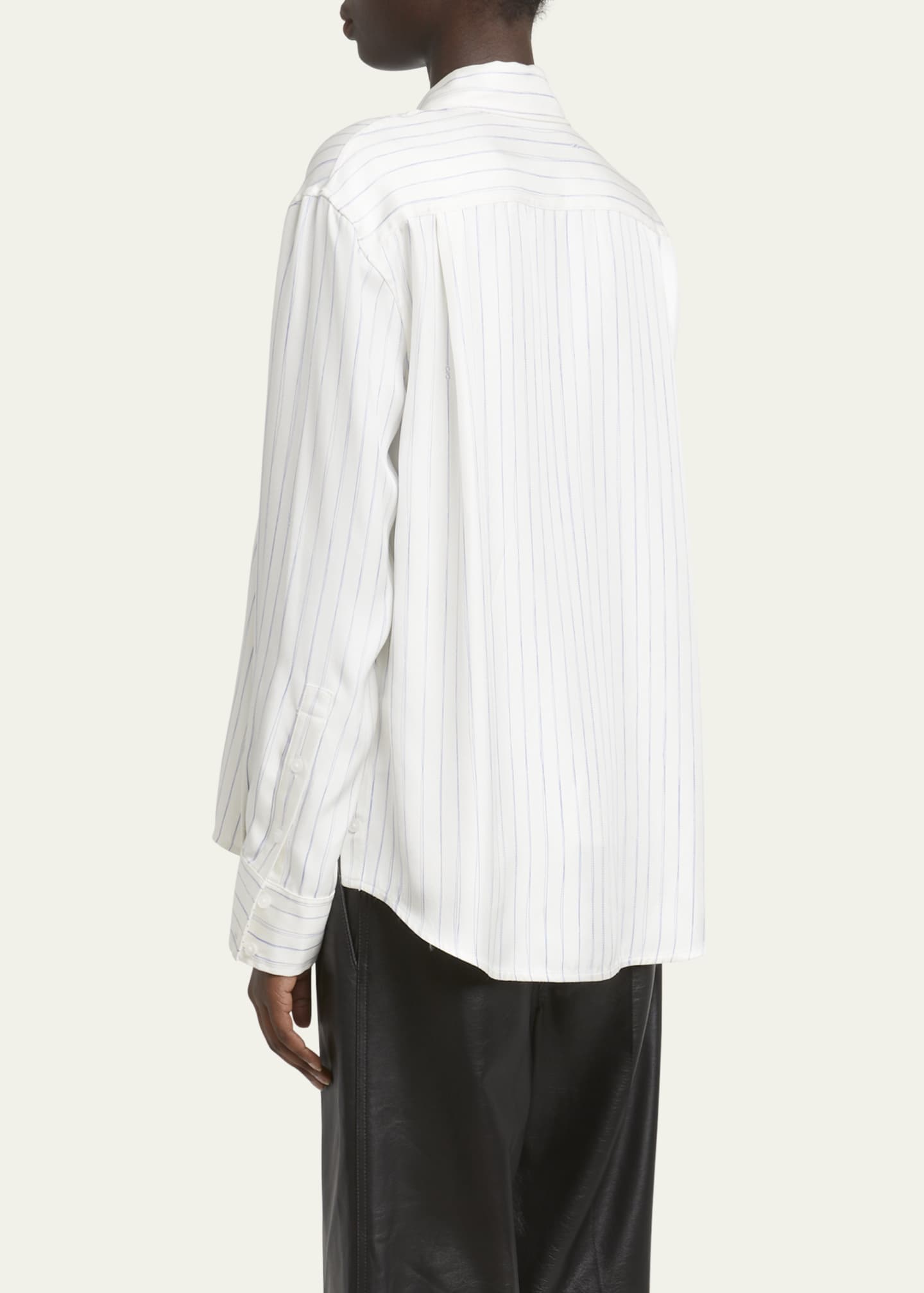 Proenza Schouler Madison Stripe Button-Down Silk Twill Top Image 3 of 5