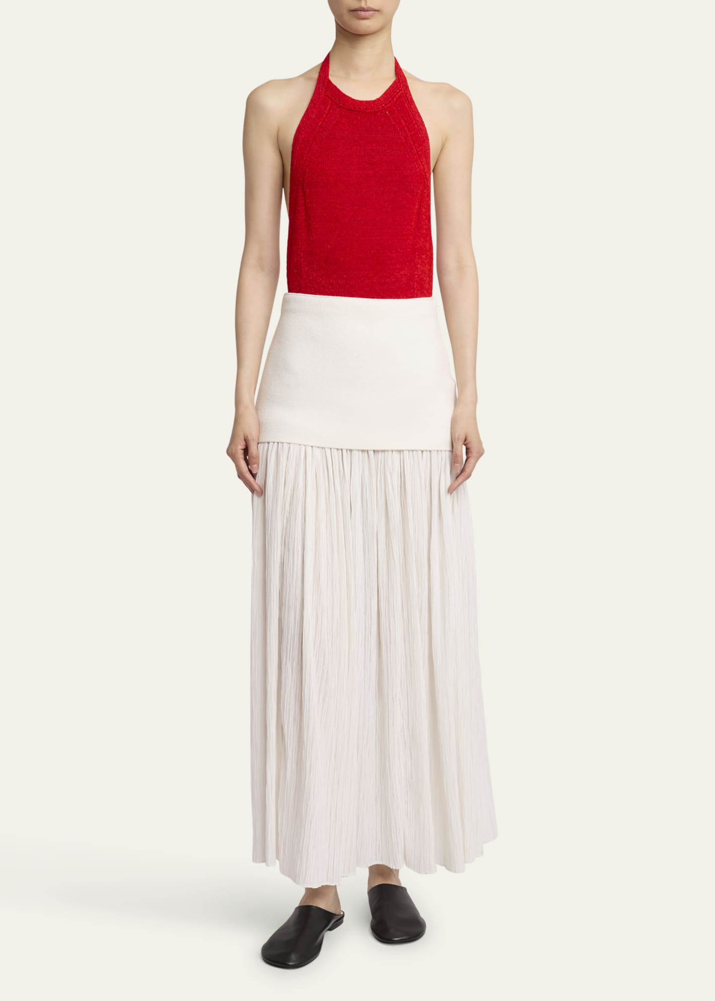 Proenza Schouler Paige Pleated Crepe Chiffon Skirt Image 2 of 5