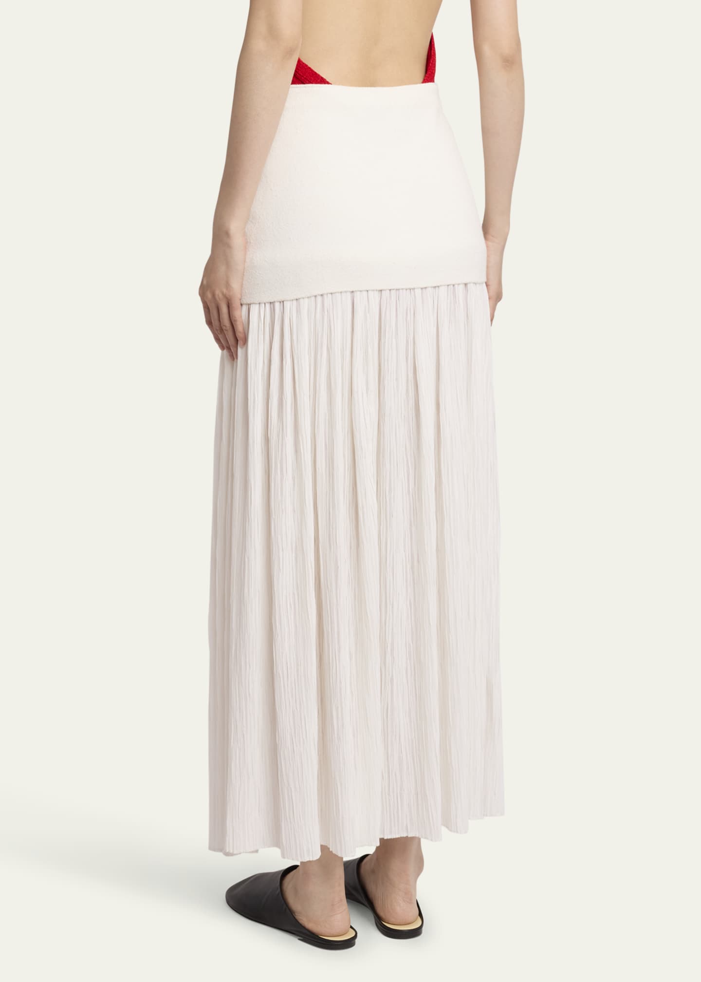 Proenza Schouler Paige Pleated Crepe Chiffon Skirt Image 3 of 5