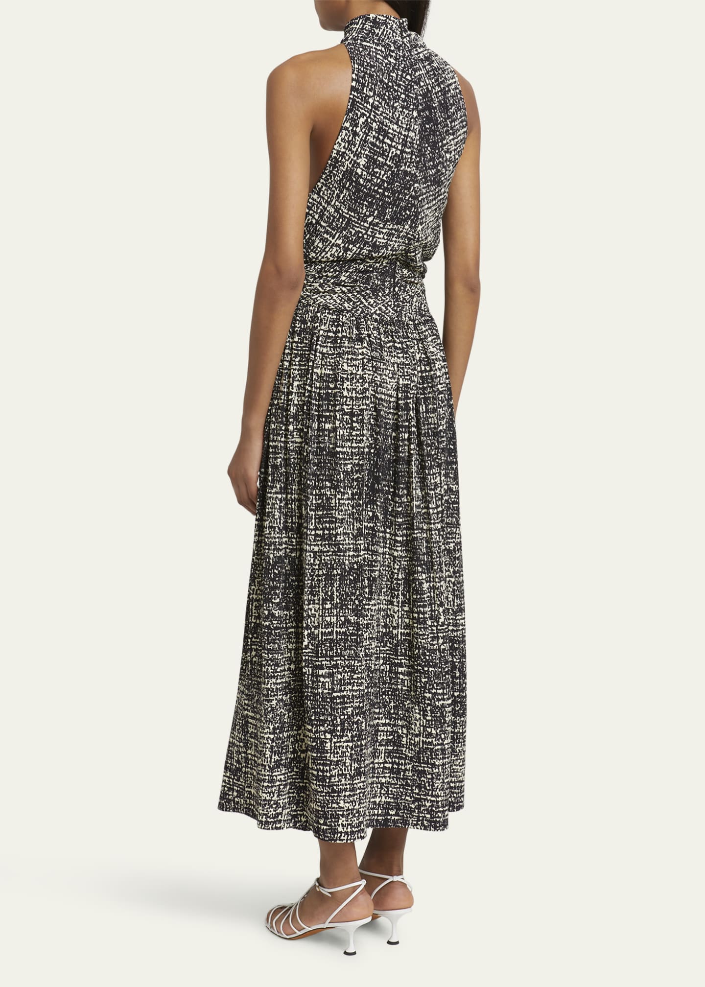 Lola Halter Printed Viscose Crepe Midi Dress