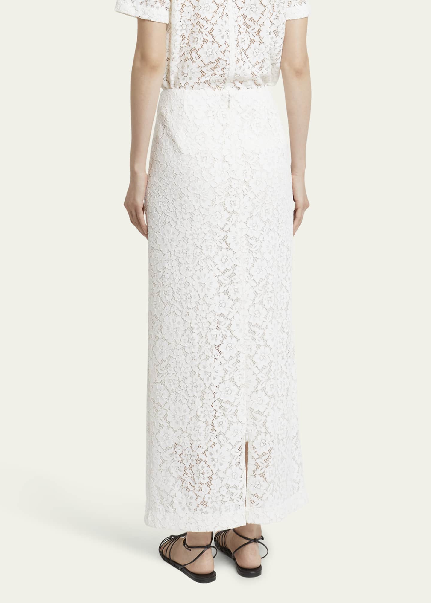 Proenza Schouler Jasmine Long Stretch Lace Skirt Image 3 of 5