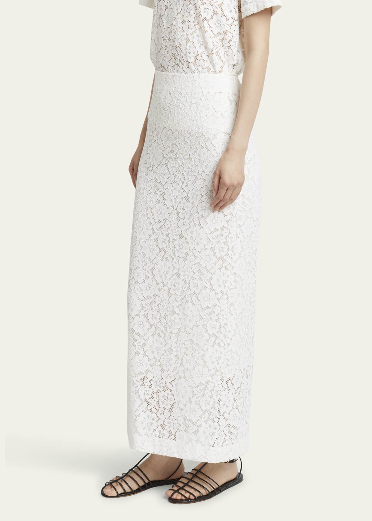 Proenza Schouler Jasmine Long Stretch Lace Skirt Image 4 of 5