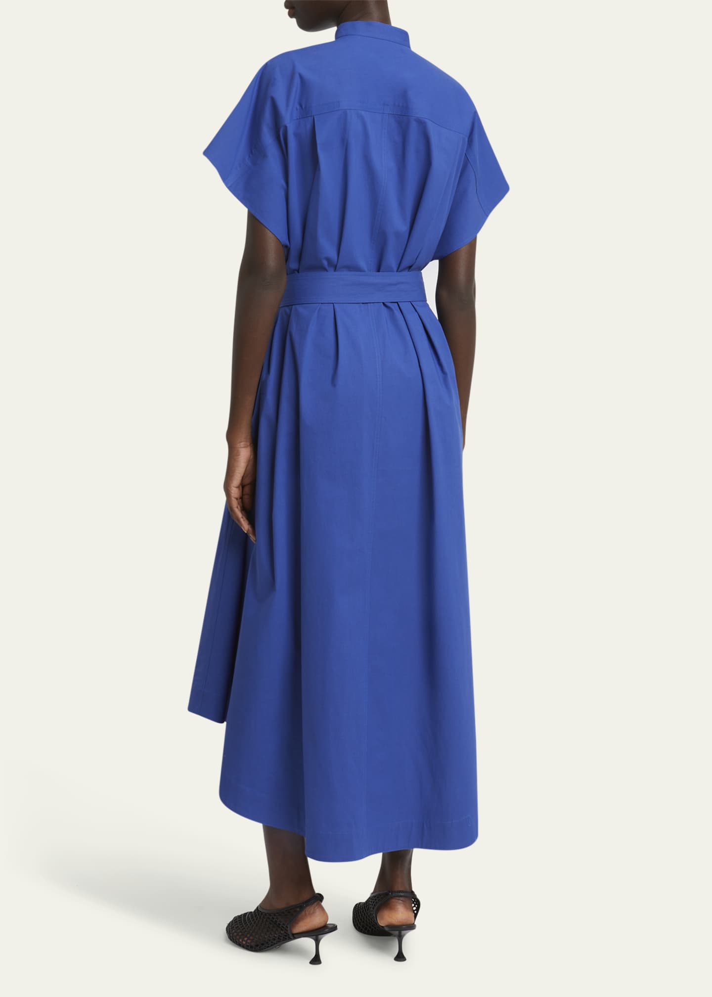 Proenza Schouler Walker Band-Collar Eco Poplin Shirtdress Image 3 of 5