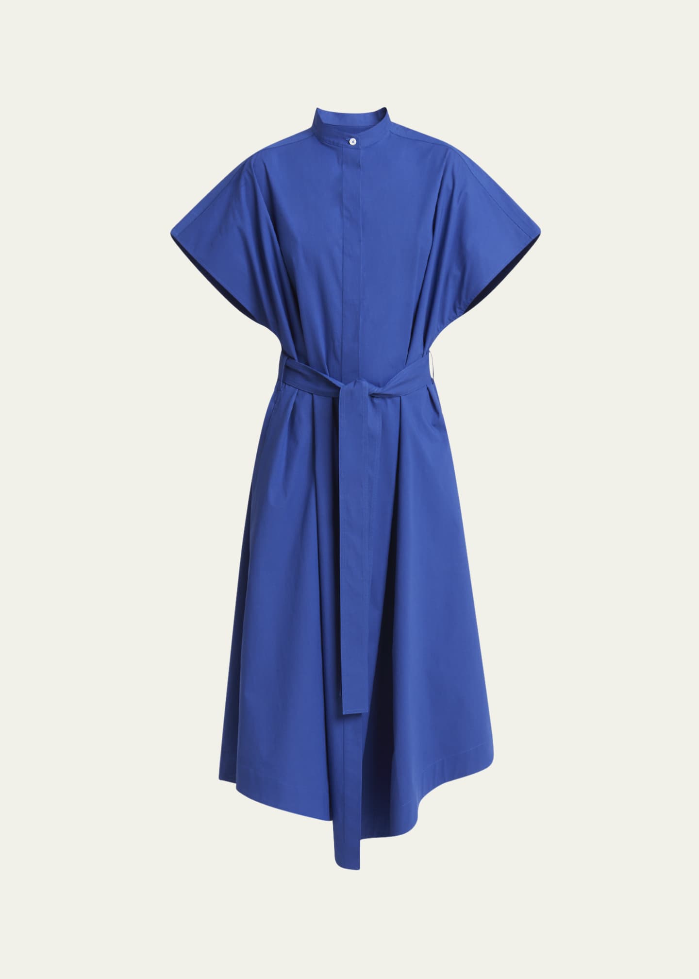 Proenza Schouler Walker Band-Collar Eco Poplin Shirtdress Image 1 of 5