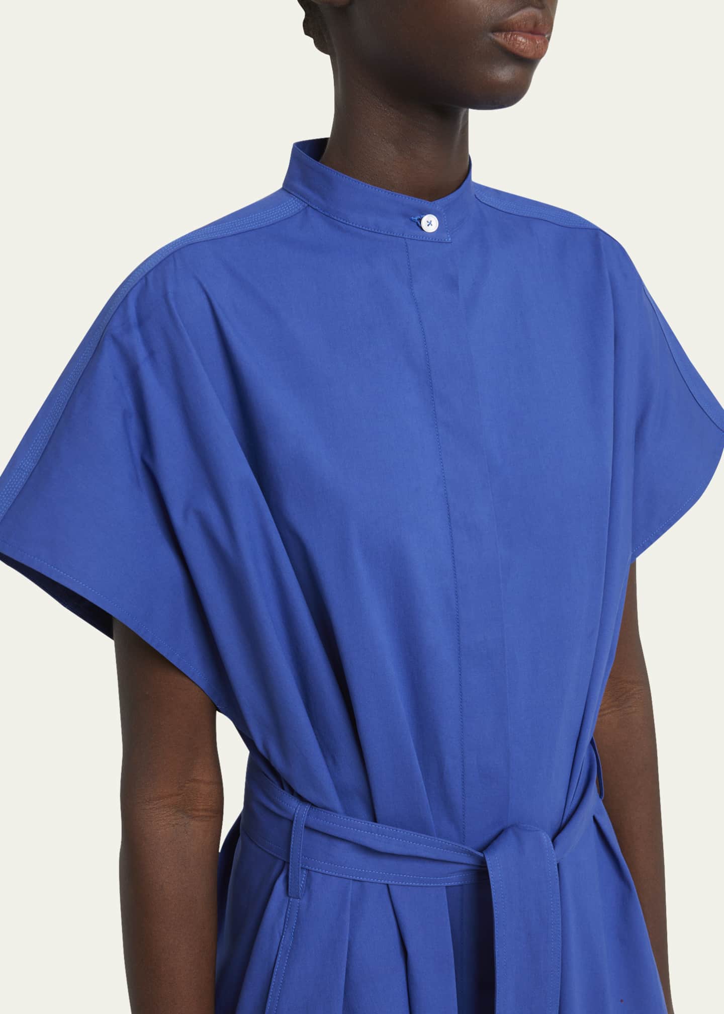 Proenza Schouler Walker Band-Collar Eco Poplin Shirtdress Image 5 of 5