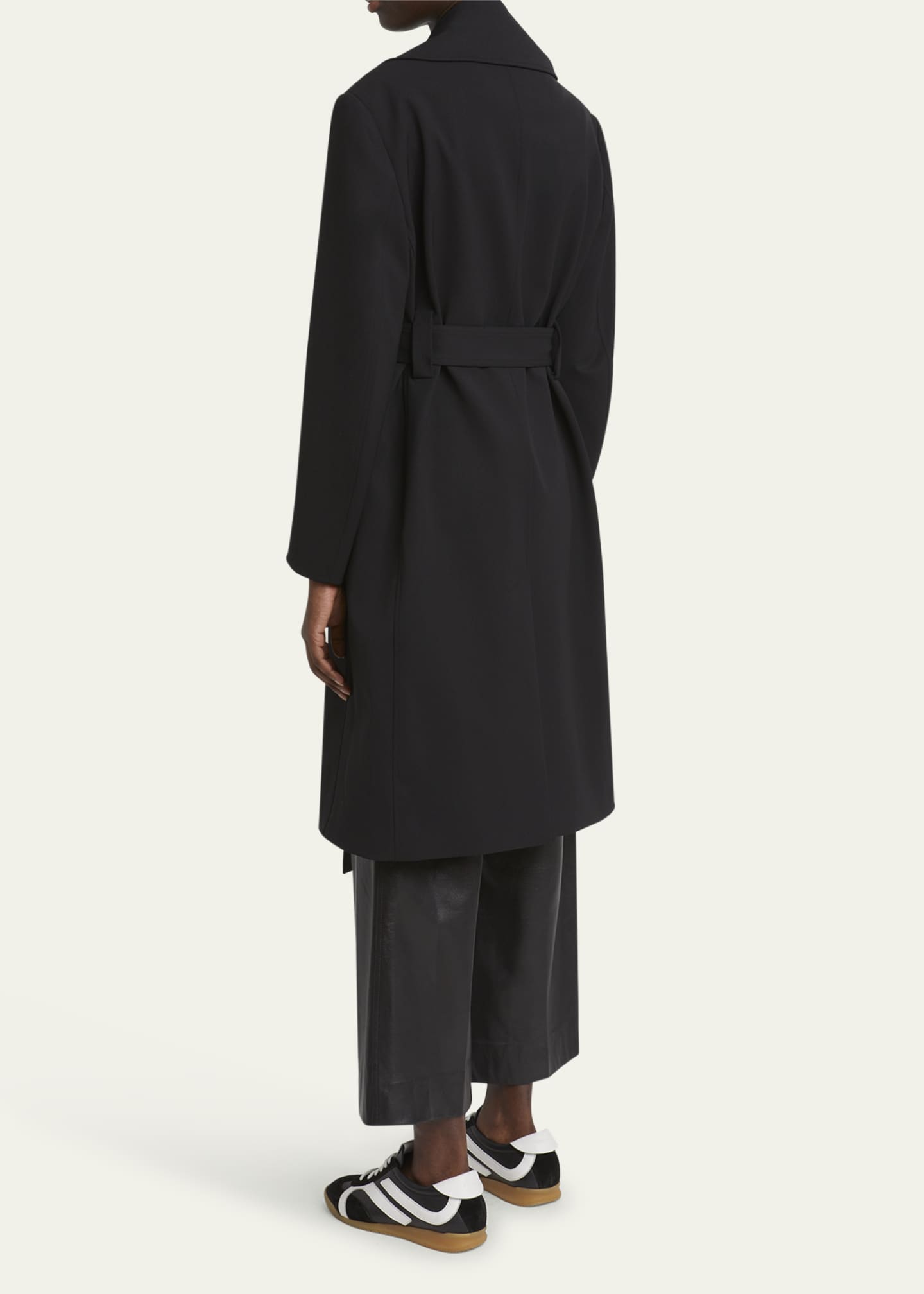 Thea Belted Wool Gabardine Suiting Coat - Thumbnail 3