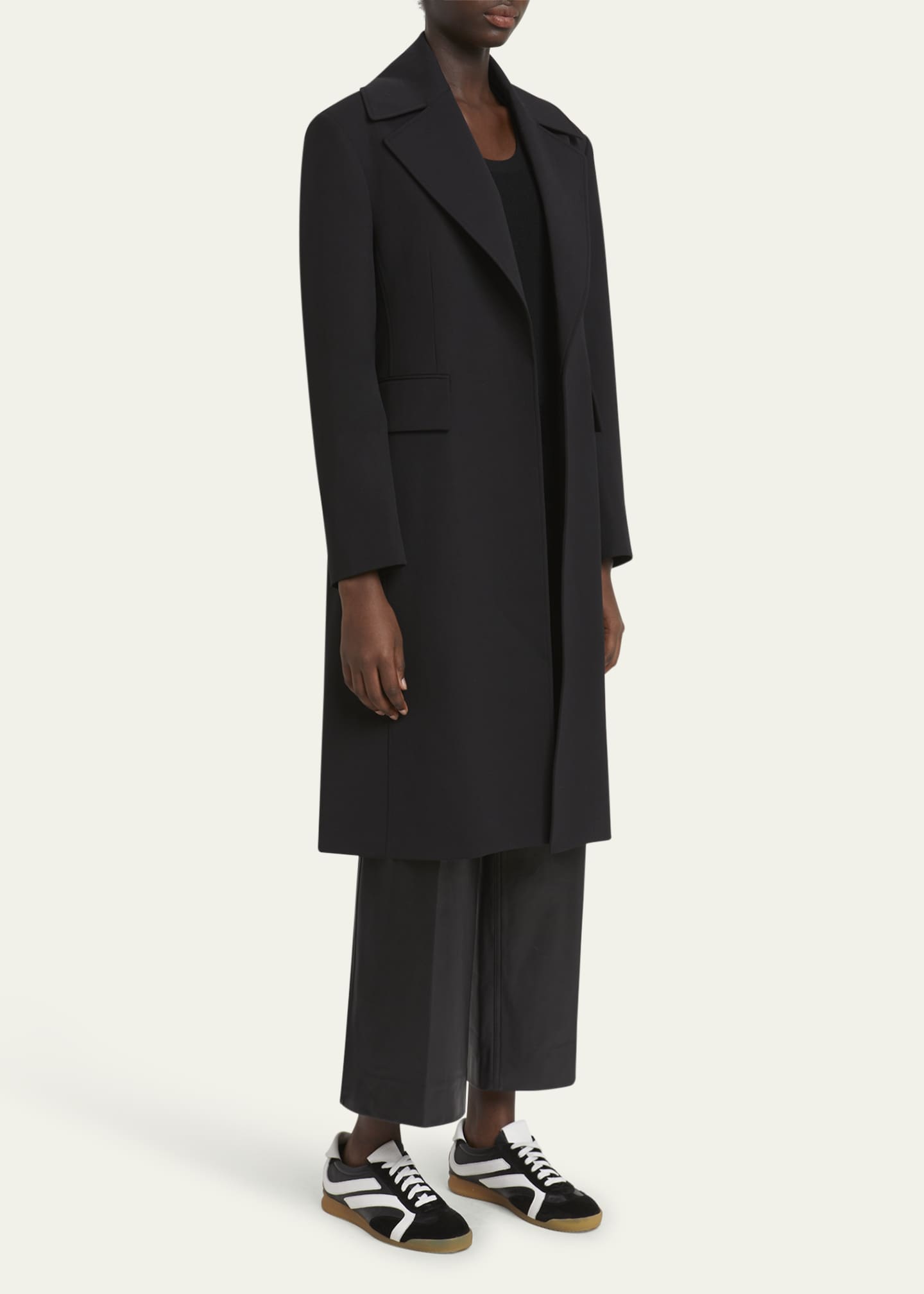 Thea Belted Wool Gabardine Suiting Coat - Thumbnail 4