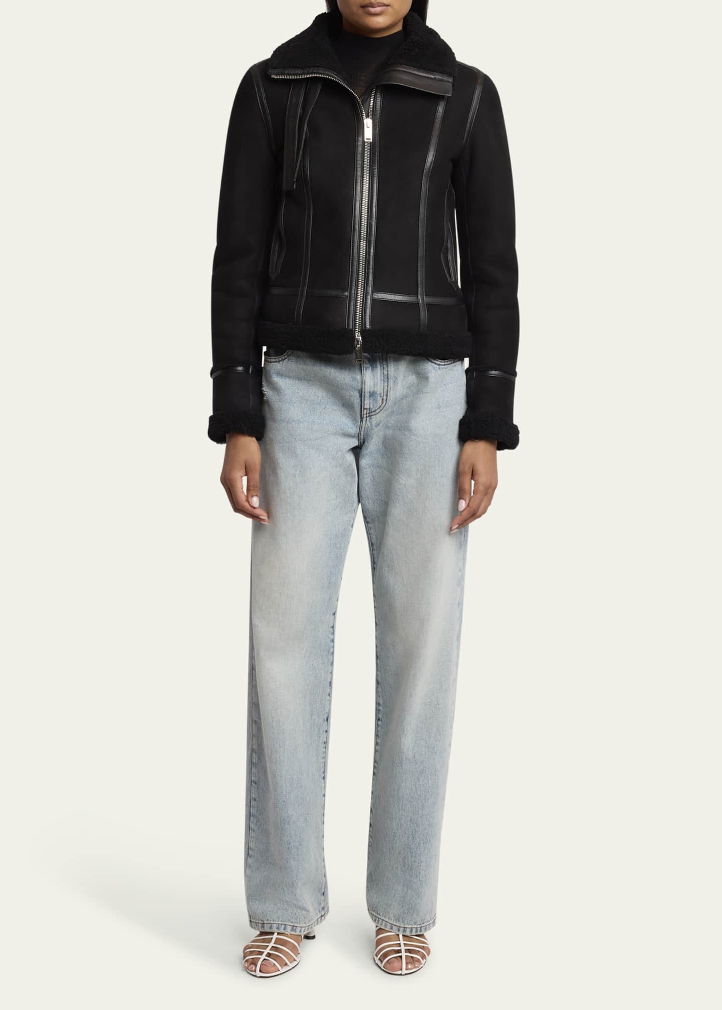 Arlo Suede Back Shearling Jacket - Thumbnail 2