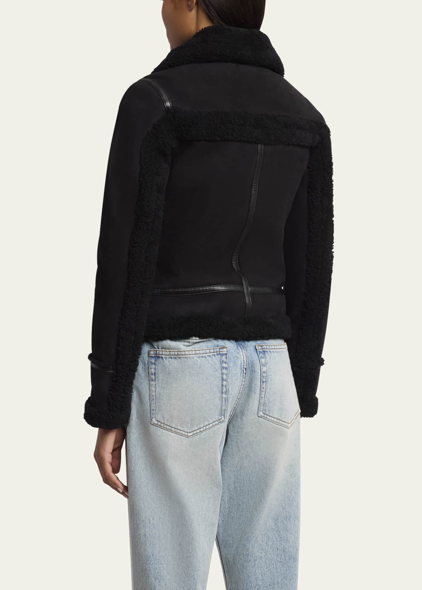 Arlo Suede Back Shearling Jacket - Thumbnail 3