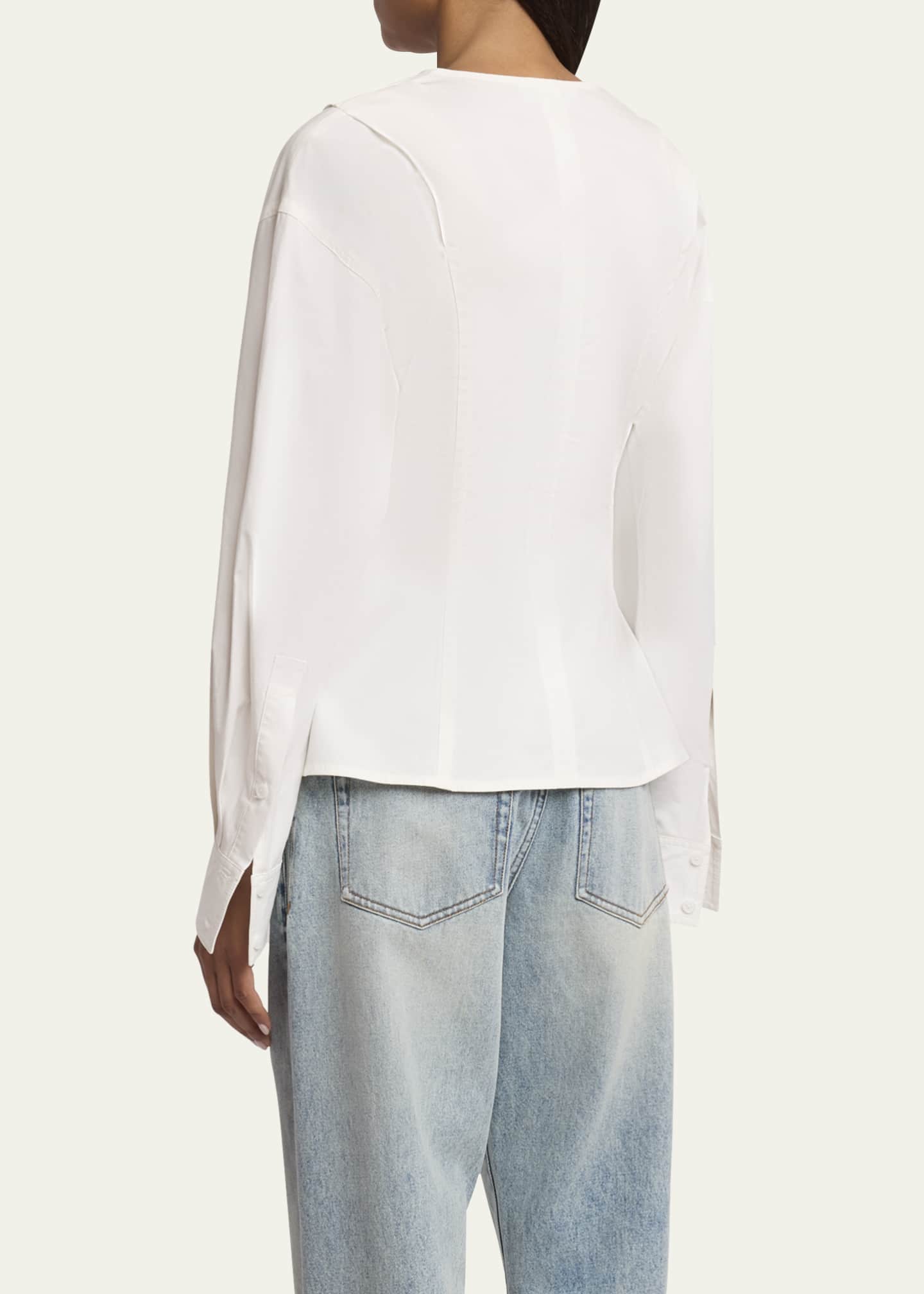 Proenza Schouler Ivonne Zip Front Eco Poplin Top Image 3 of 5