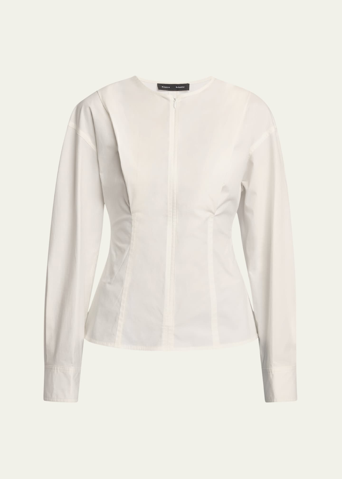 Proenza Schouler Ivonne Zip Front Eco Poplin Top Image 1 of 5