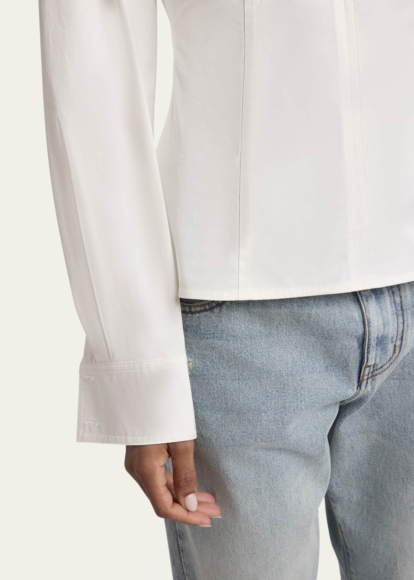 Proenza Schouler Ivonne Zip Front Eco Poplin Top Image 5 of 5