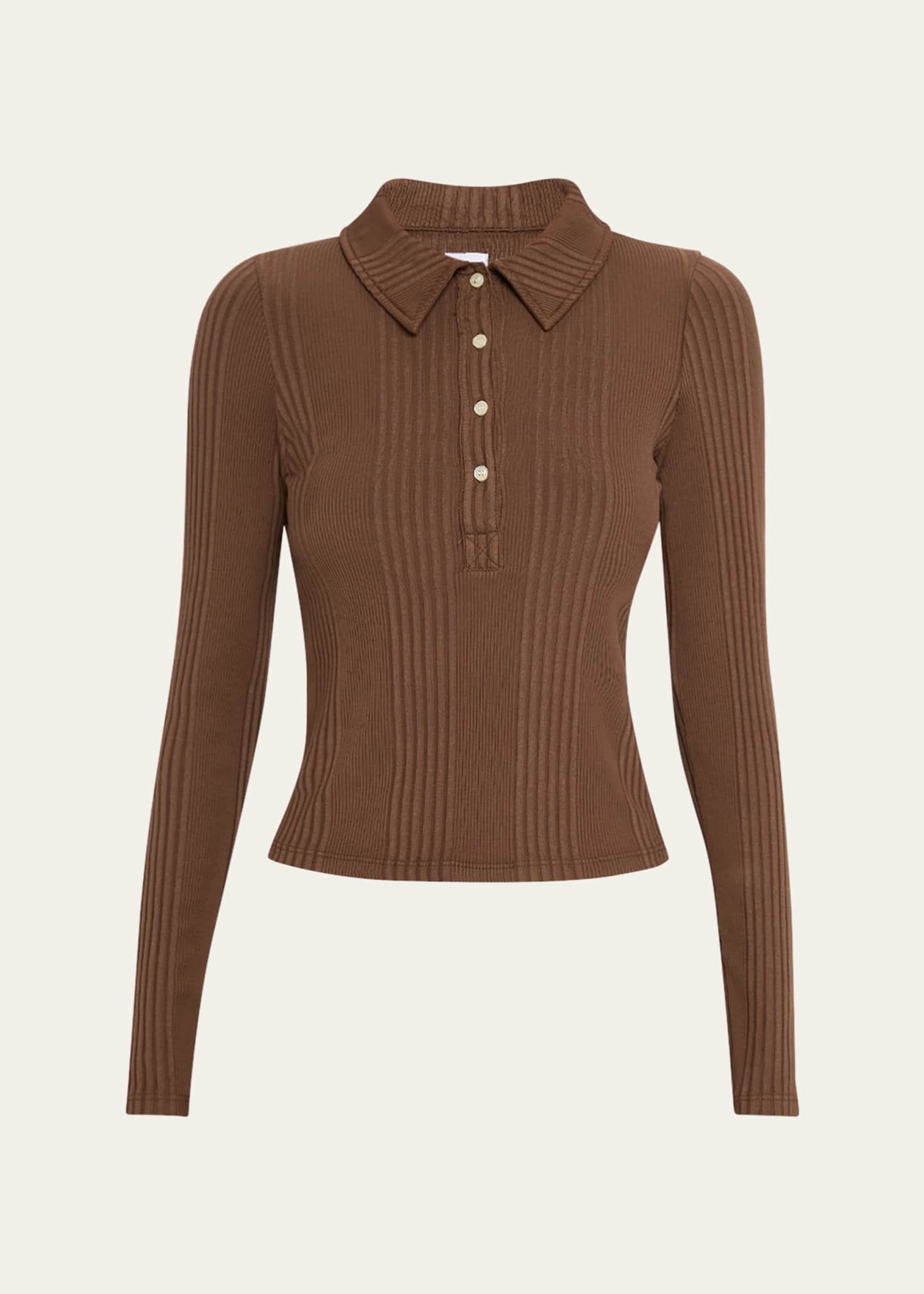 NSF Clothing Ali Fitted Ribbed Polo Image 1 of 5