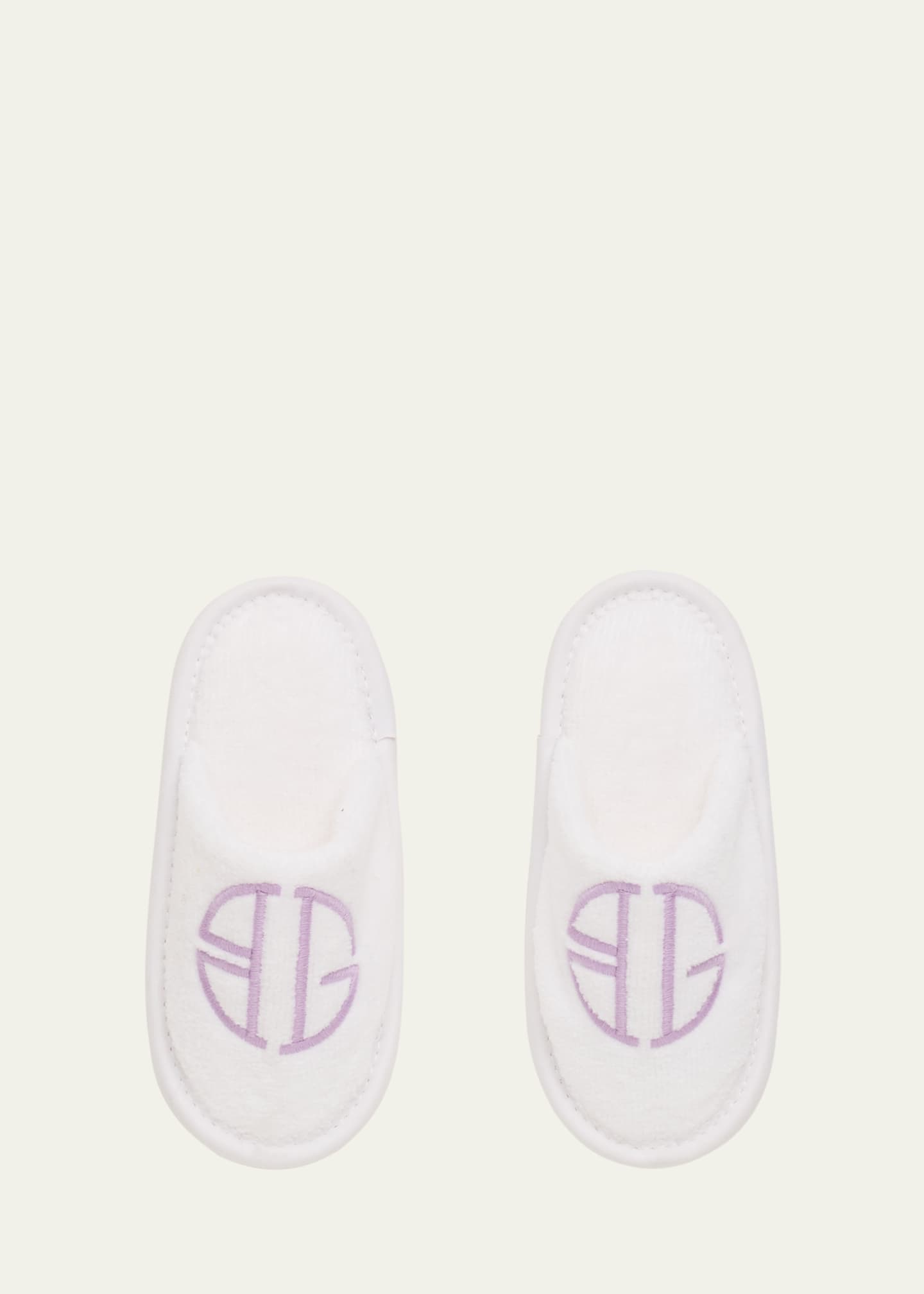 Timo & Violet Kid's BG Logo Velour Terry Slippers, 3T-10 Image 1 of 3
